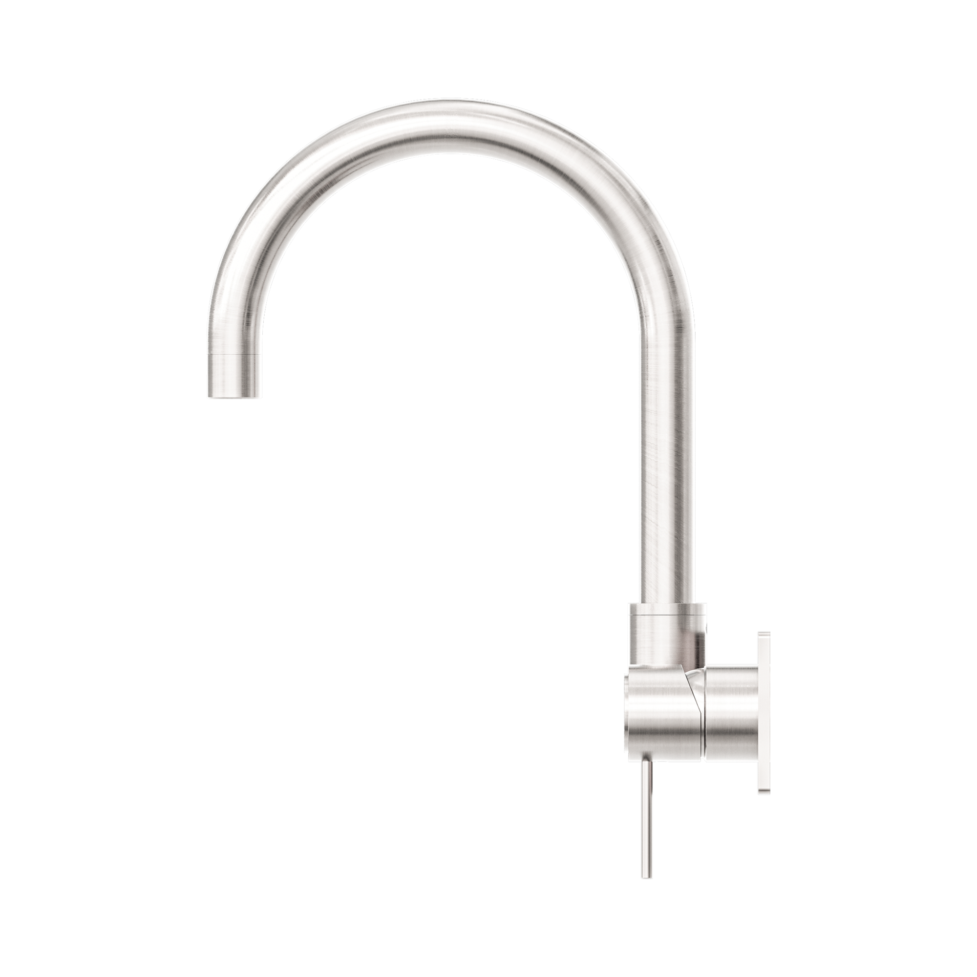 NR221909q BN Mecca Wall Basin Mixer Swivel Spout Brushed Nickel image 3