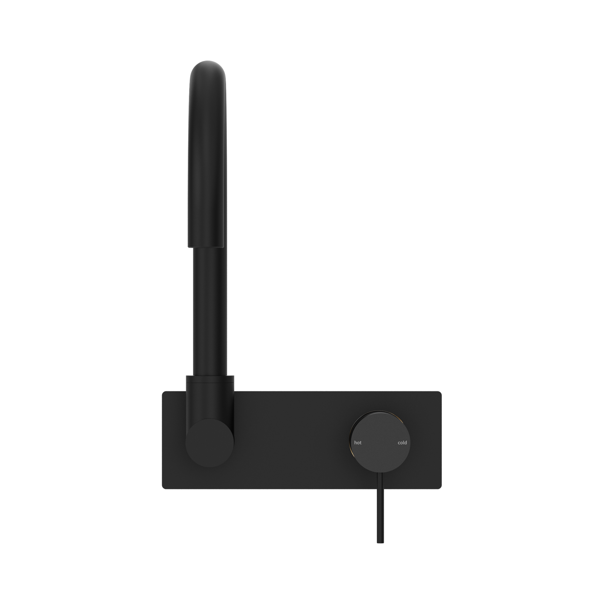 NR221909q MB Mecca Wall Basin Mixer Swivel Spout Matte Black image 2