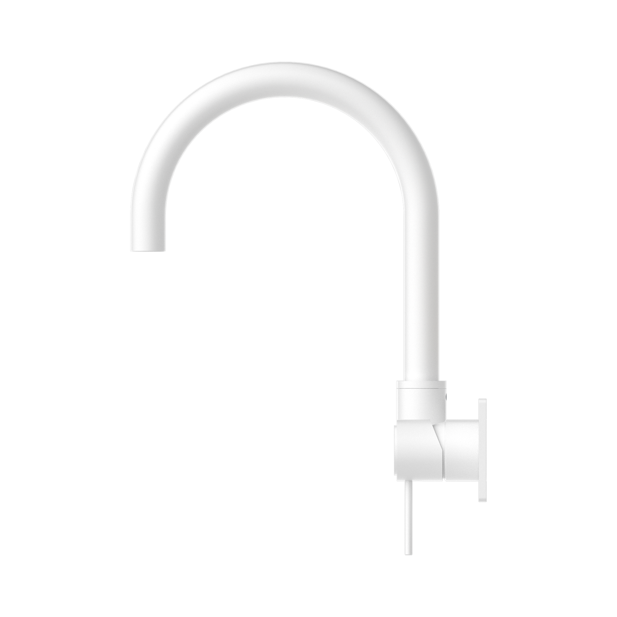 NR221909q MW Mecca Wall Basin Mixer Swivel Spout Matte White image 3