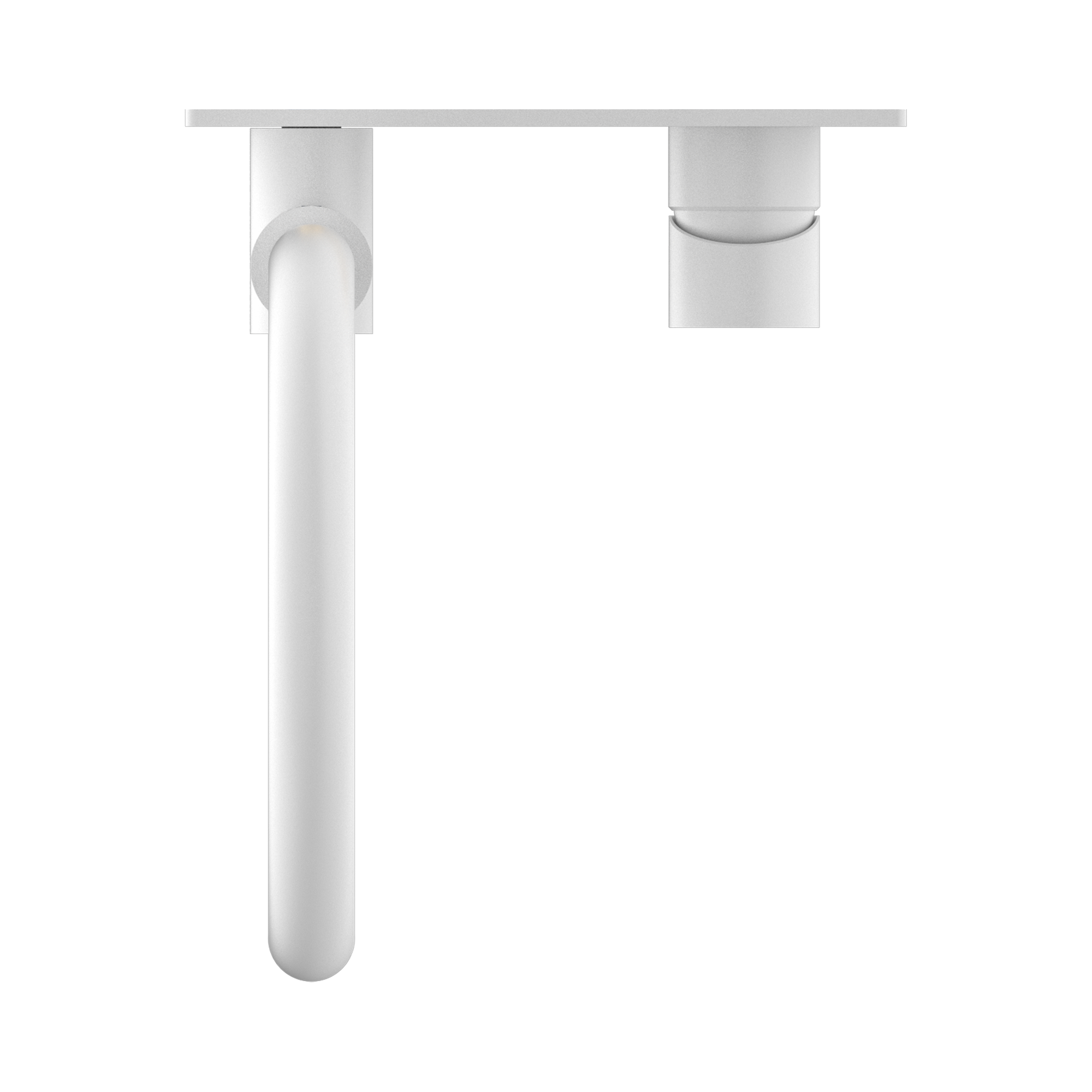 NR221909q MW Mecca Wall Basin Mixer Swivel Spout Matte White image 4