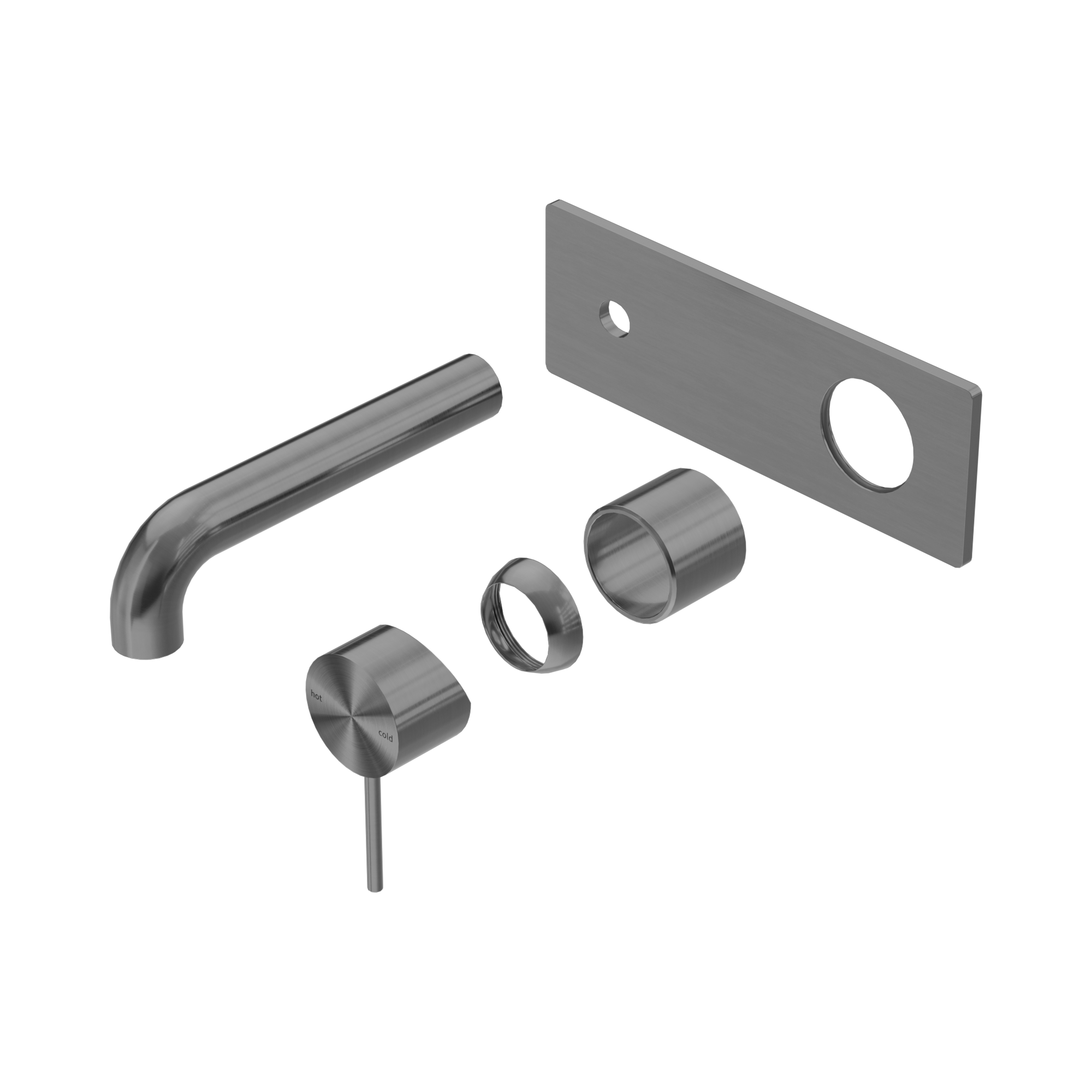 NR221910 A160 TGM Mecca Wall Basin Bath Mixer 160mm Trim Kits Only Gun Metal image 1