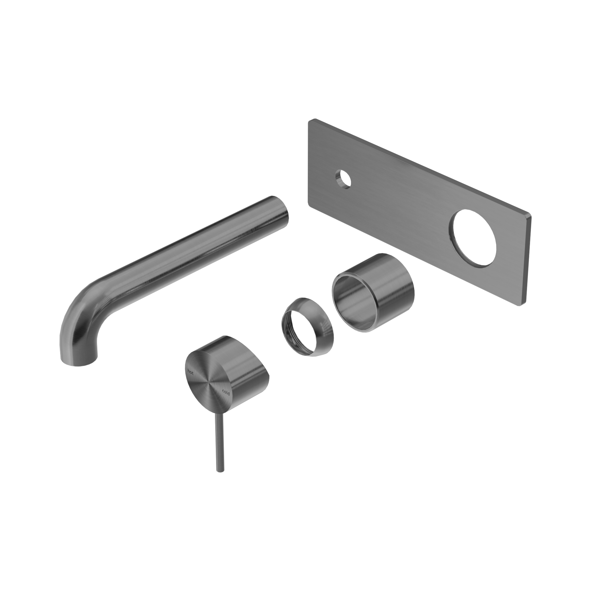 NR221910 A230 TGM Mecca Wall Basin Bath Mixer 230mm Trim Kits Only Gun Metal image 1