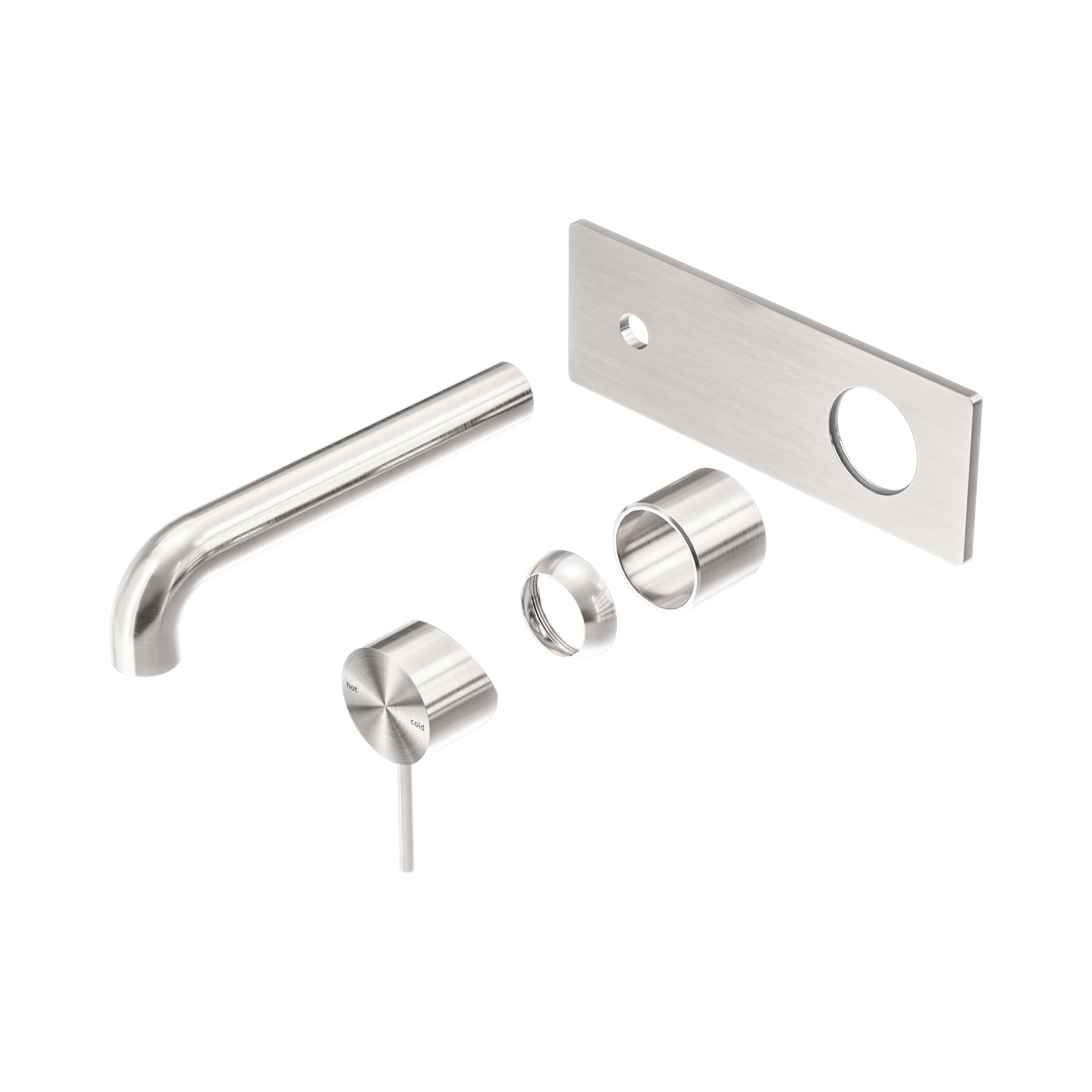 NR221910 A260 TBN Mecca Wall Basin Bath Mixer 260mm Trim Kits Only Brushed Nickel image 1