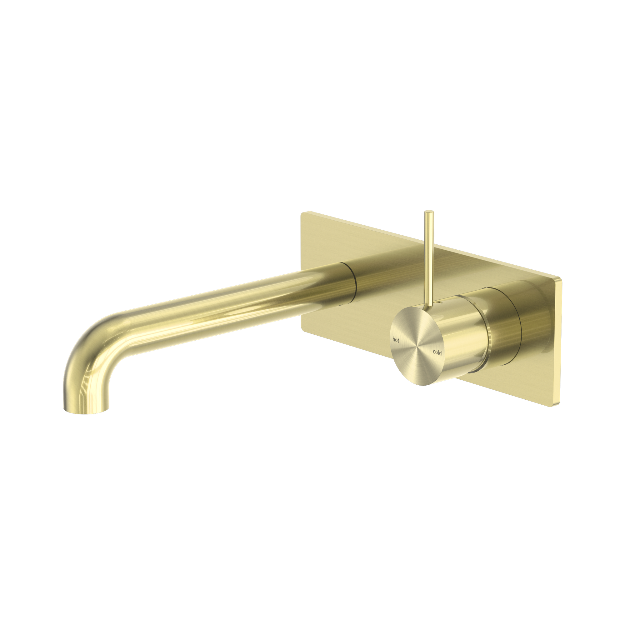 NR221910 B120 BG Mecca Wall Basin Bath Mixer Handle Up 120mm Brushed Gold image 1