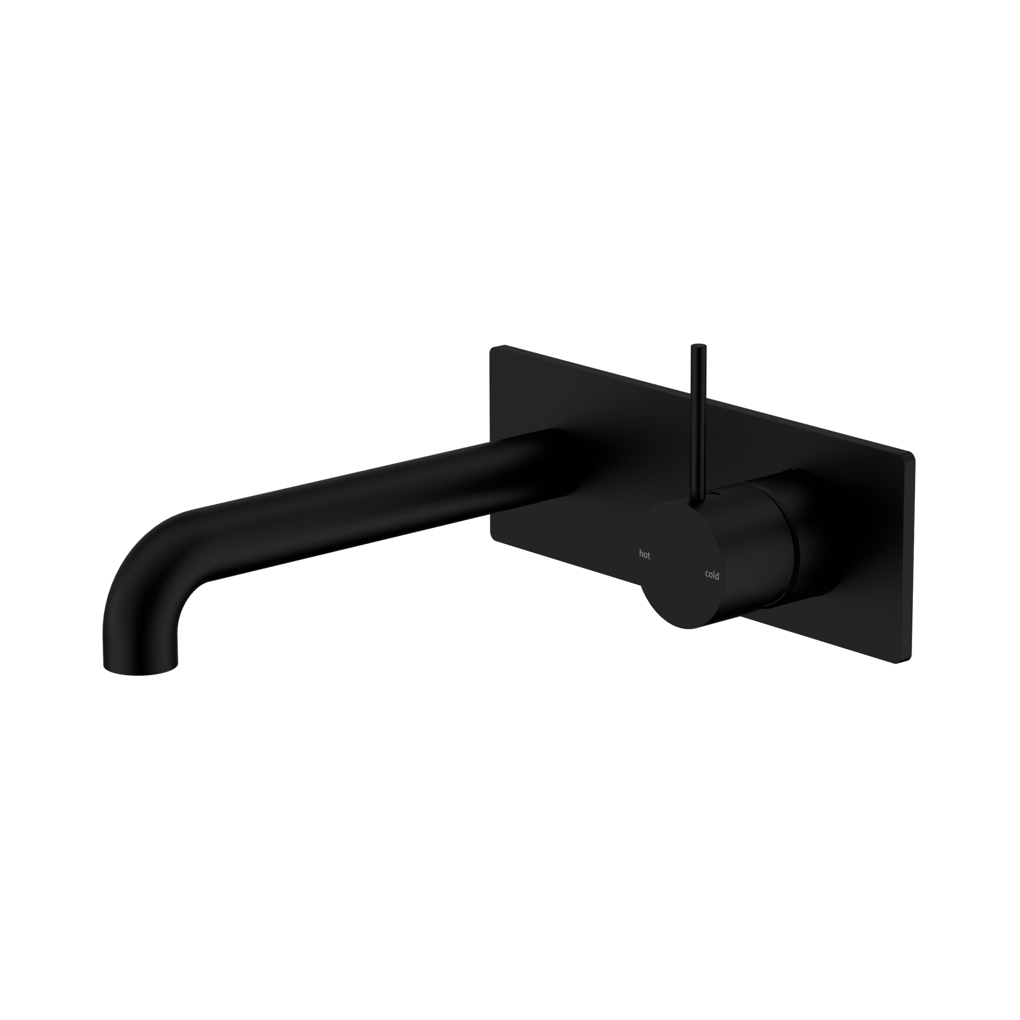 NR221910 B120 MB Mecca Wall Basin Bath Mixer Handle Up 120mm Matte Black image 1