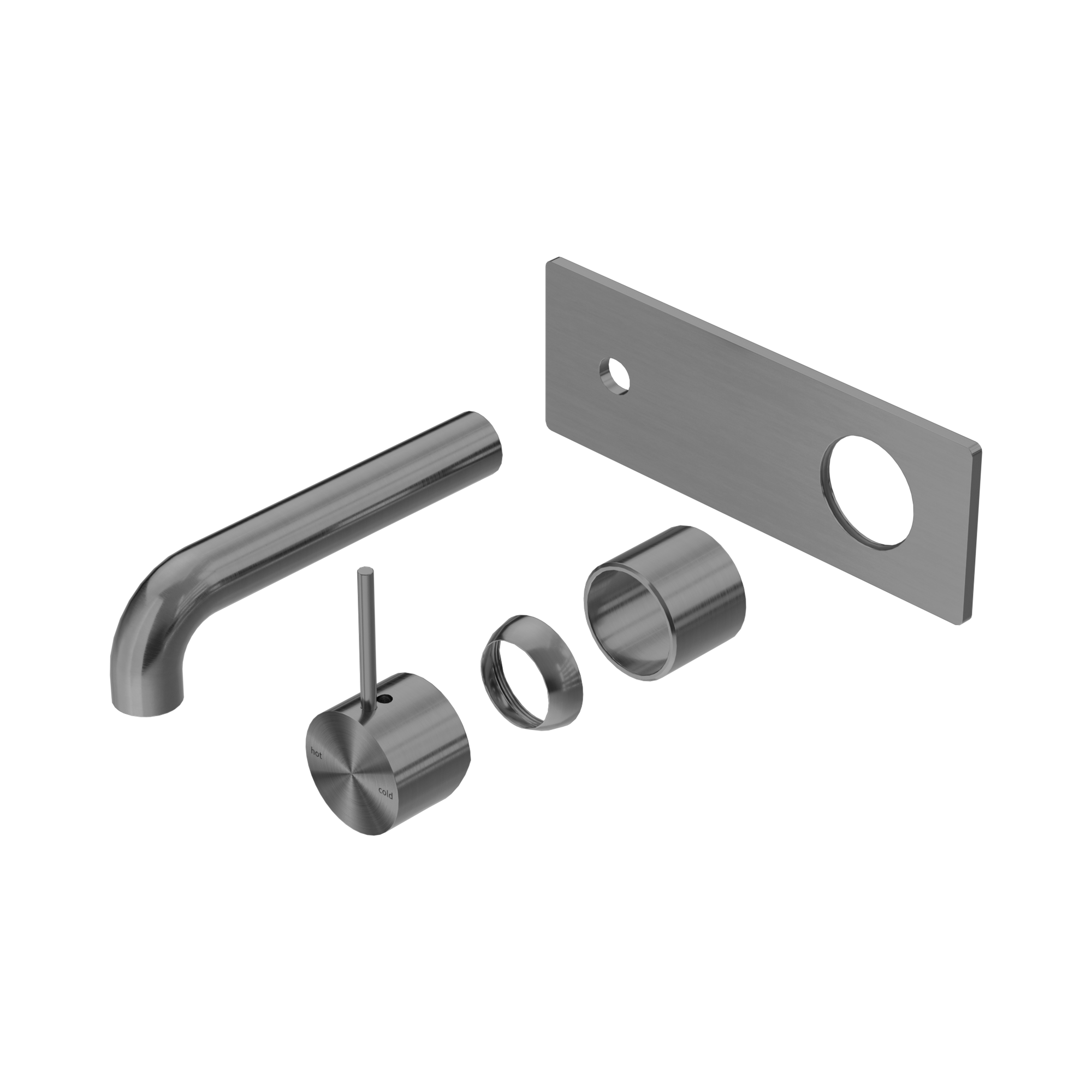 NR221910 B160 TGM Mecca Wall Basin Bath Mixer Handle Up 160mm Trim Kits Only Gun Metal image 1