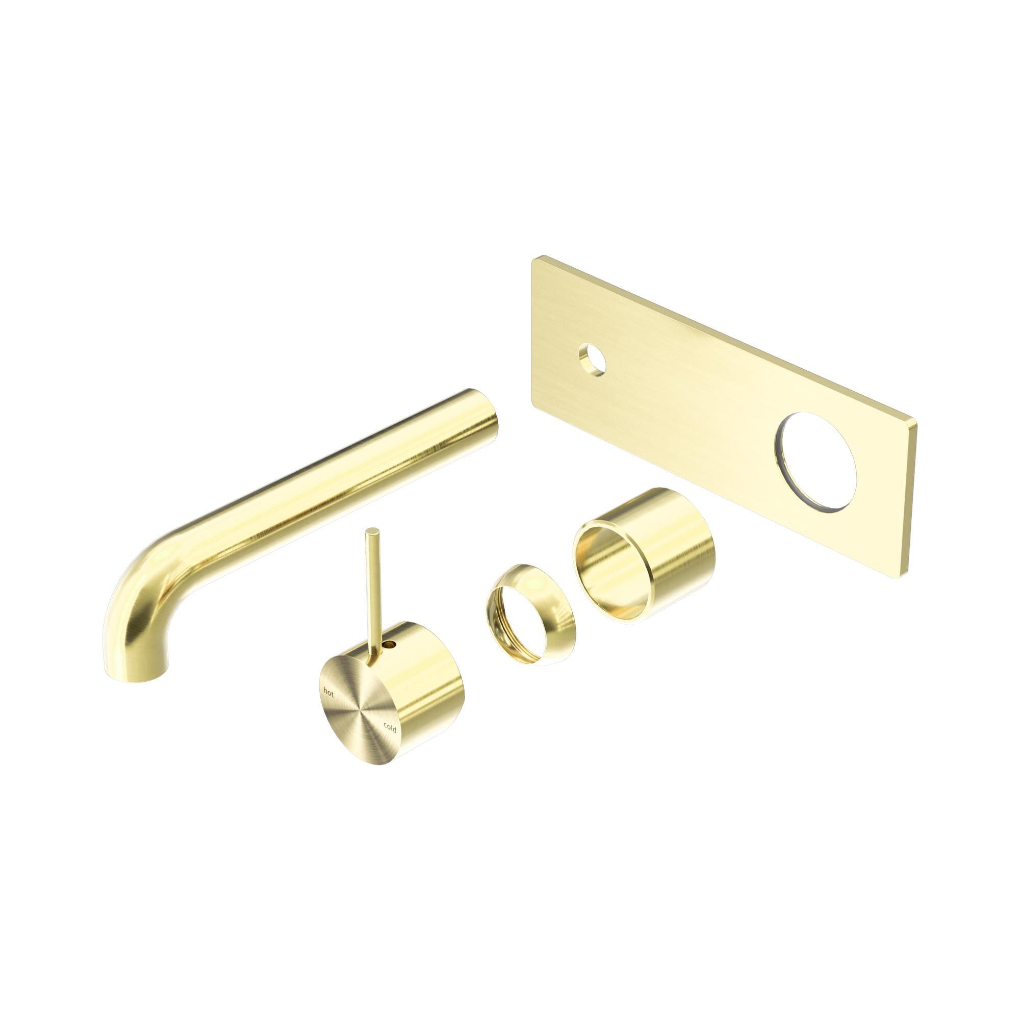 NR221910 B260 TBG Mecca Wall Basin Bath Mixer Handle Up 260mm Trim Kits Only Brushed Gold image 1