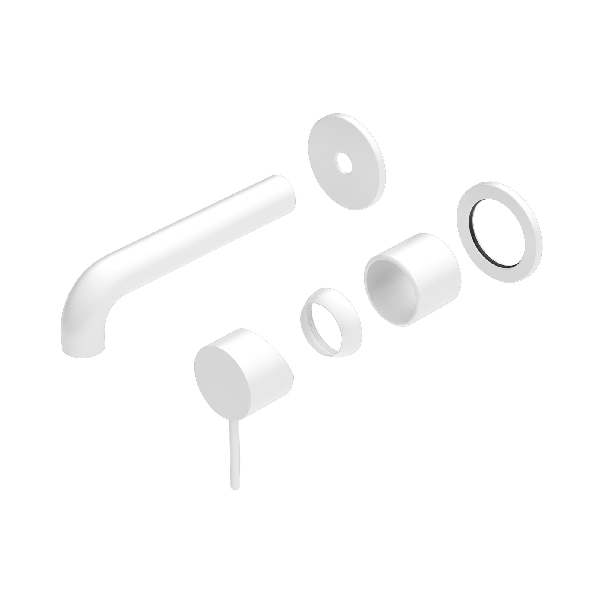 NR221910 C120 TMW Mecca Wall Basin Bath Mixer Separate Back Plate 120mm Trim Kits Only Matte White image 1