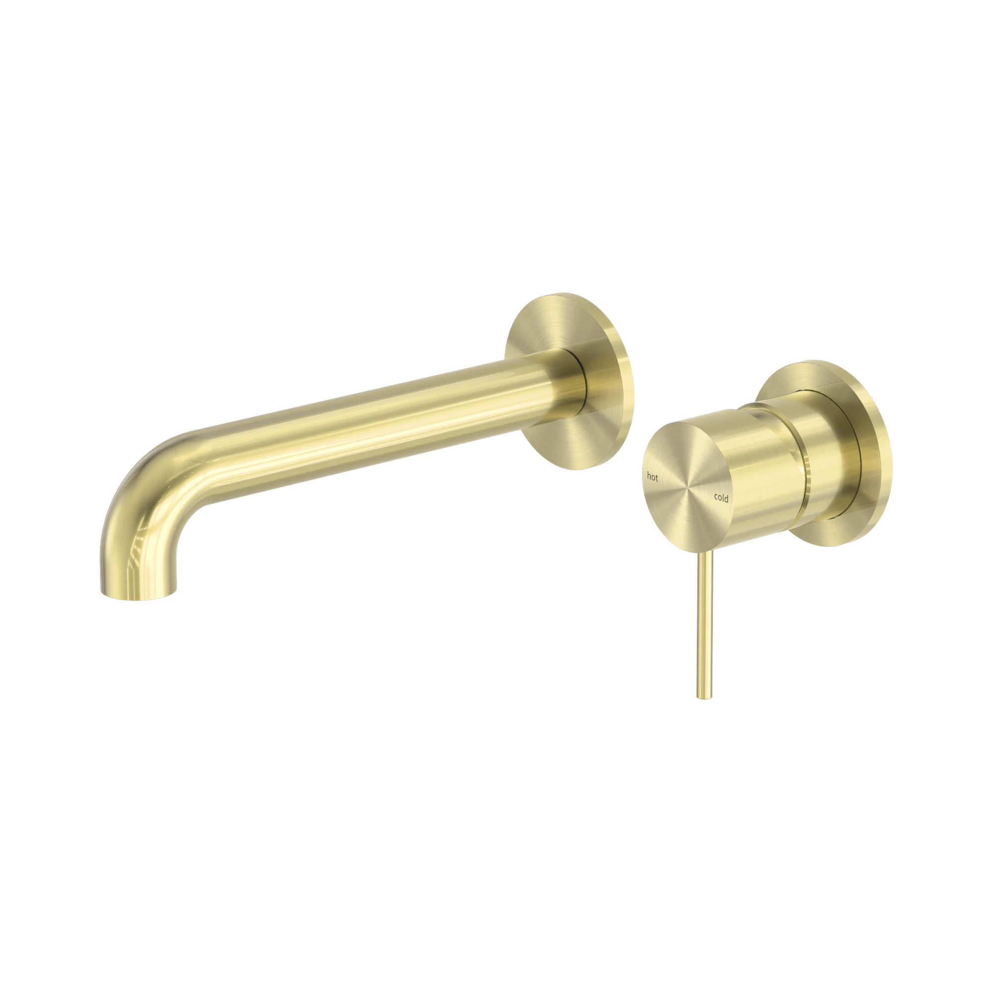 NR221910 C185 BG Mecca Wall Basin Bath Mixer Separate Back Plate 185mm Brushed Gold image 1