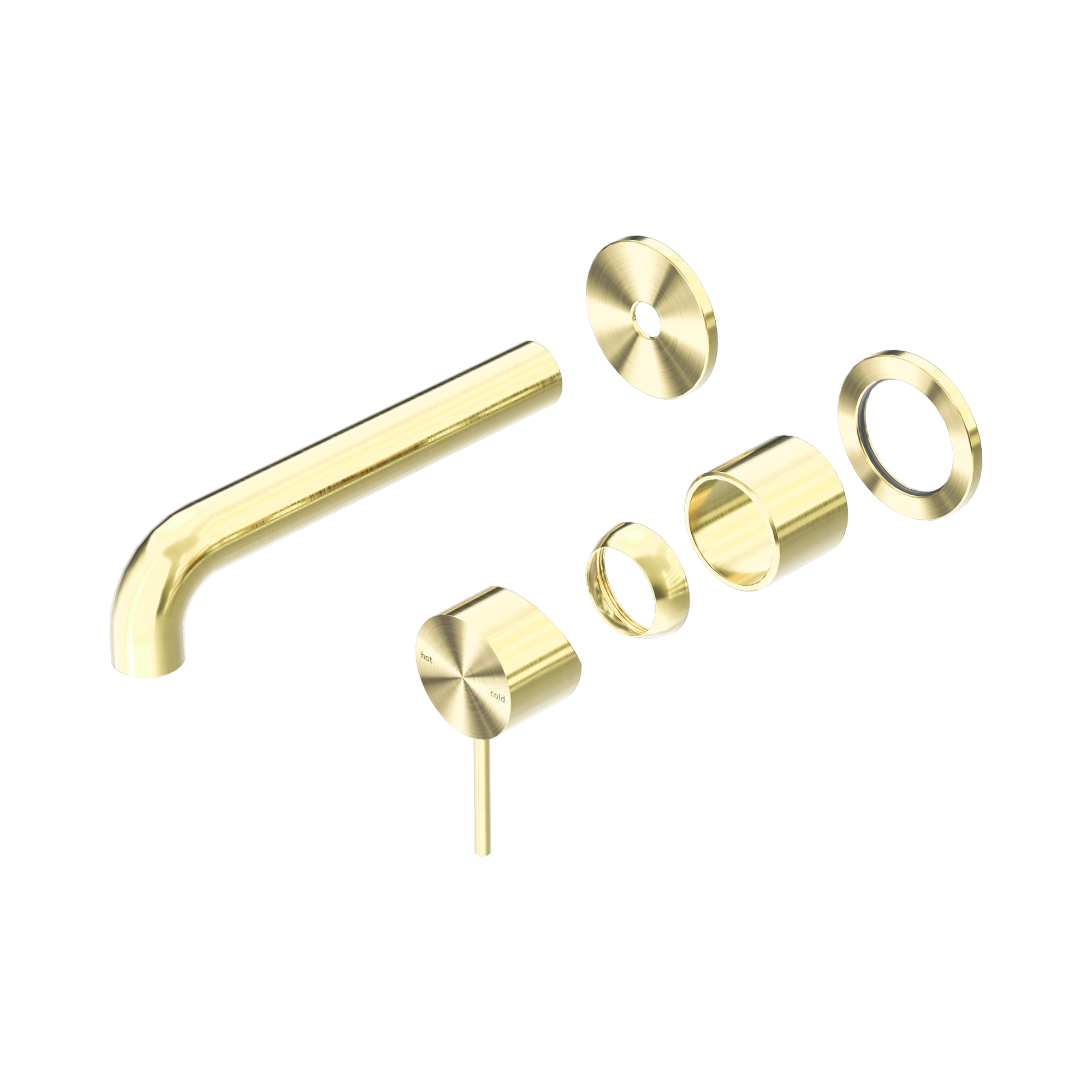 NR221910 C185 TBG Mecca Wall Basin Bath Mixer Separate Back Plate 185mm Trim Kits Only Brushed Gold image 1