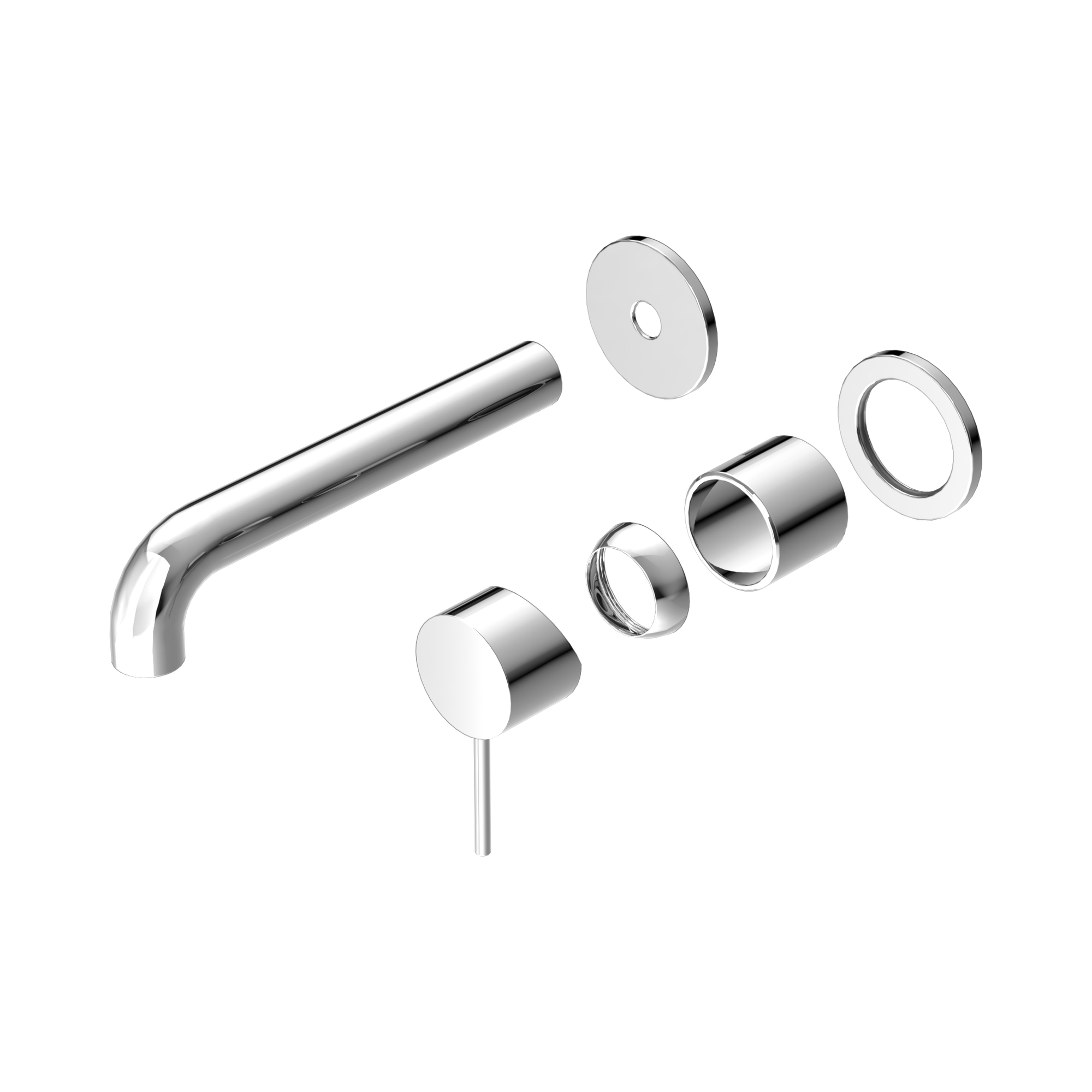 NR221910 C185 TCH Mecca Wall Basin Bath Mixer Separate Back Plate 185mm Trim Kits Only Chrome image 1