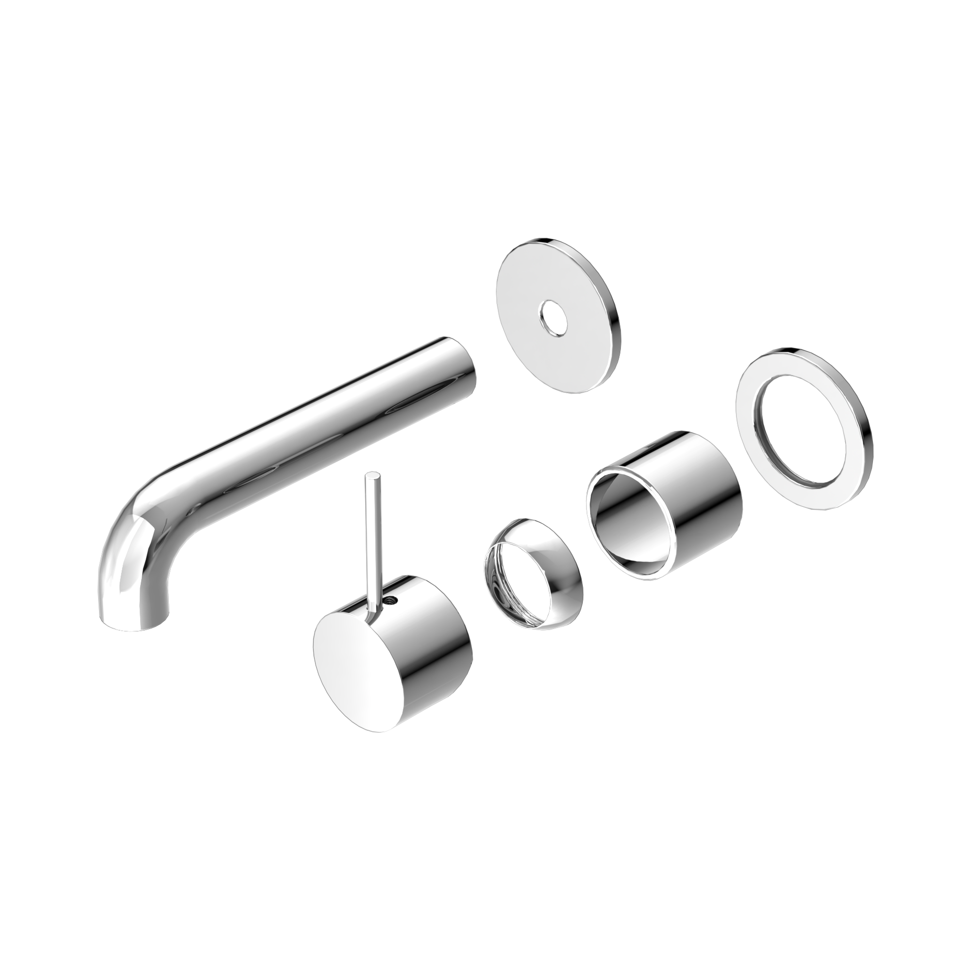 NR221910 D120 TCH Mecca Wall Basin Bath Mixer Separate Back Plate Handle Up 120mm Trim Kits Only Chrome image 1