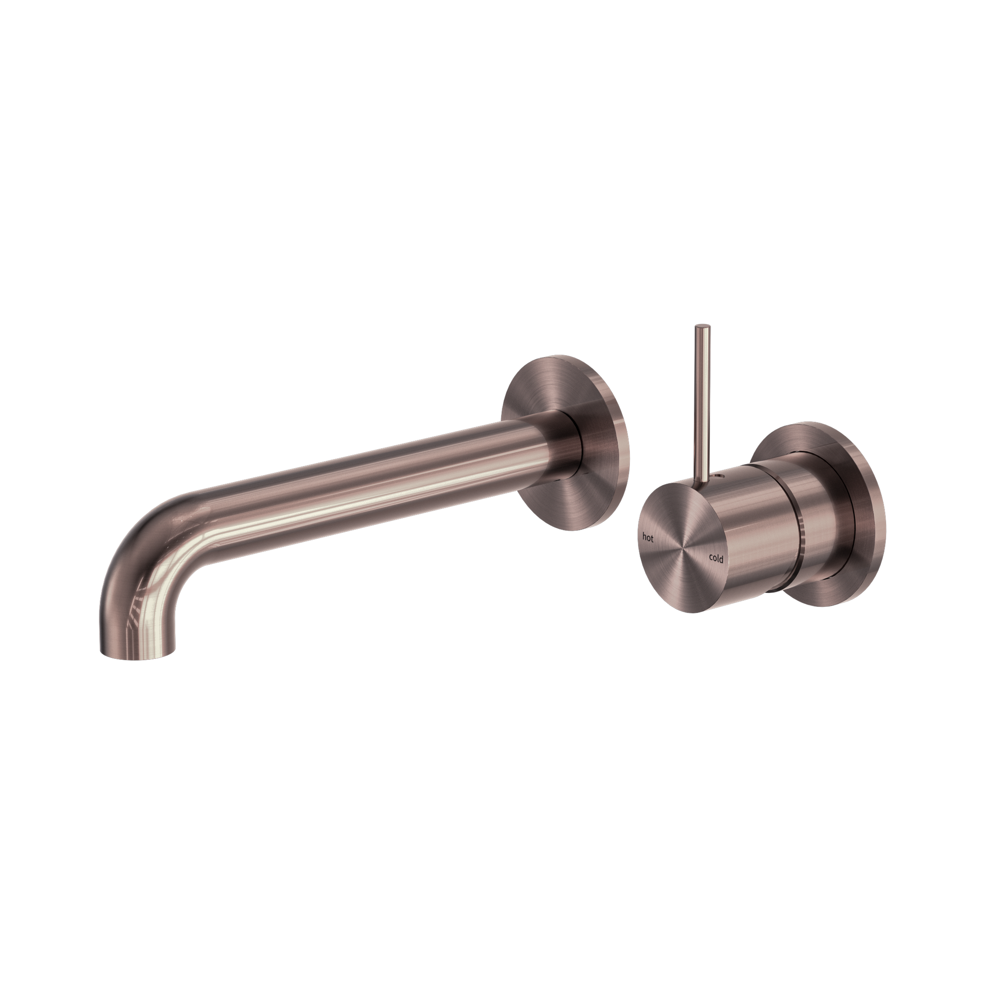 NR221910 D160 BZ Mecca Wall Basin Bath Mixer Separate Back Plate Handle Up 160mm Brushed Bronze image 1