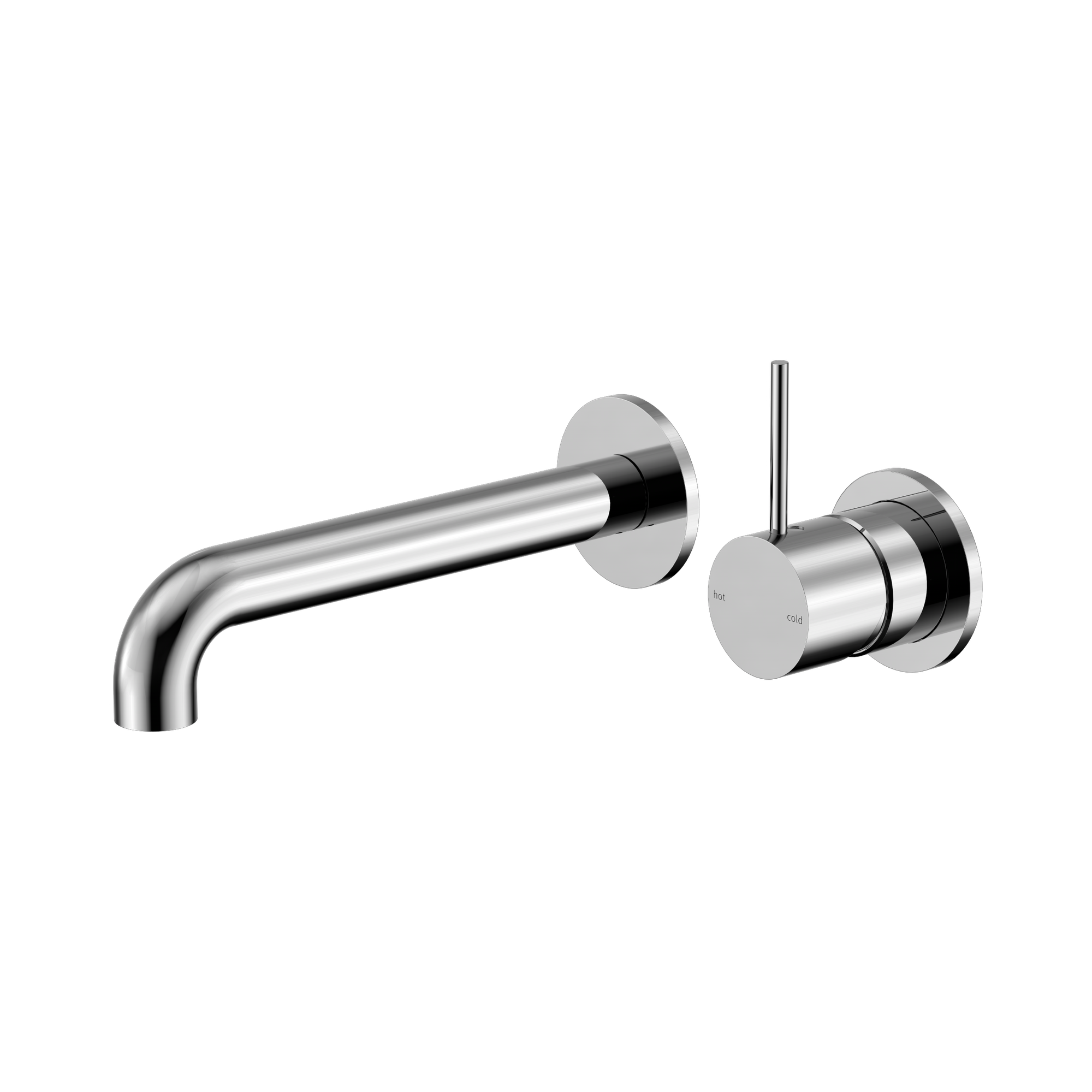 NR221910 D185 CH Mecca Wall Basin Bath Mixer Separate Back Plate Handle Up 185mm Chrome image 1