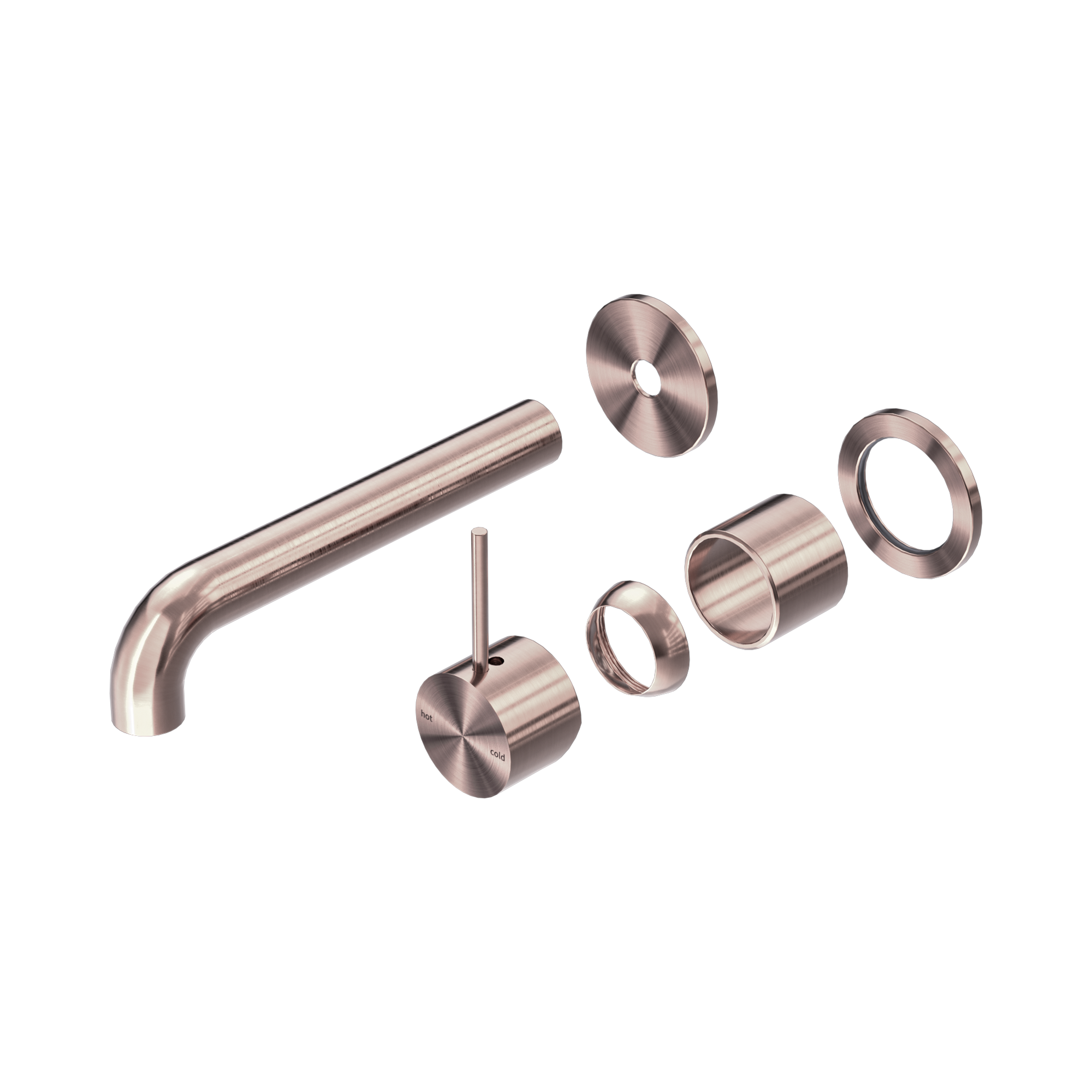 NR221910 D185 TBZ Mecca Wall Basin Bath Mixer Separate Back Plate Handle Up 185mm Trim Kits Only Brushed Bronze image 1