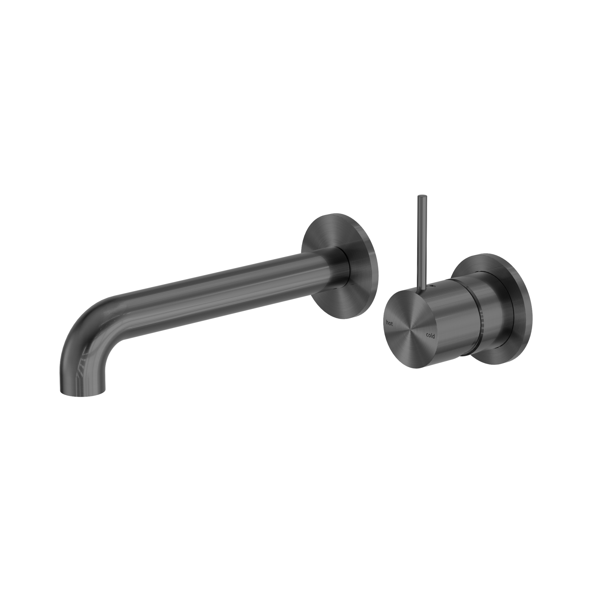 NR221910 D260 GM Mecca Wall Basin Bath Mixer Separate Back Plate Handle Up 260mm Gun Metal image 1