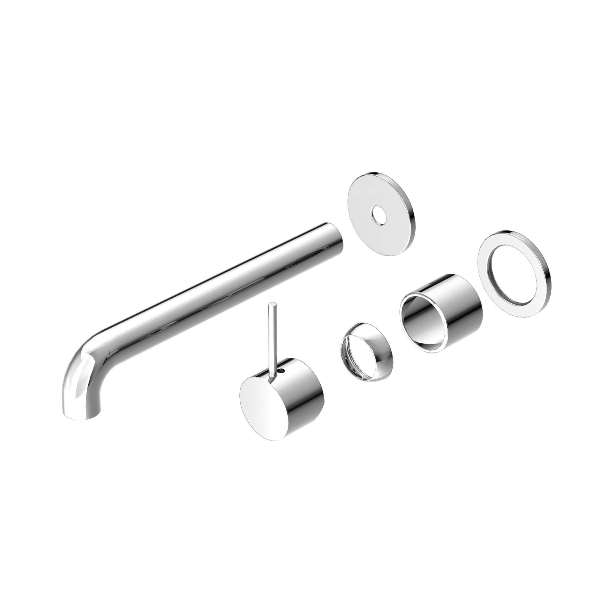 NR221910 D260 TCH Mecca Wall Basin Bath Mixer Separate Back Plate Handle Up 260mm Trim Kits Only Chrome image 1