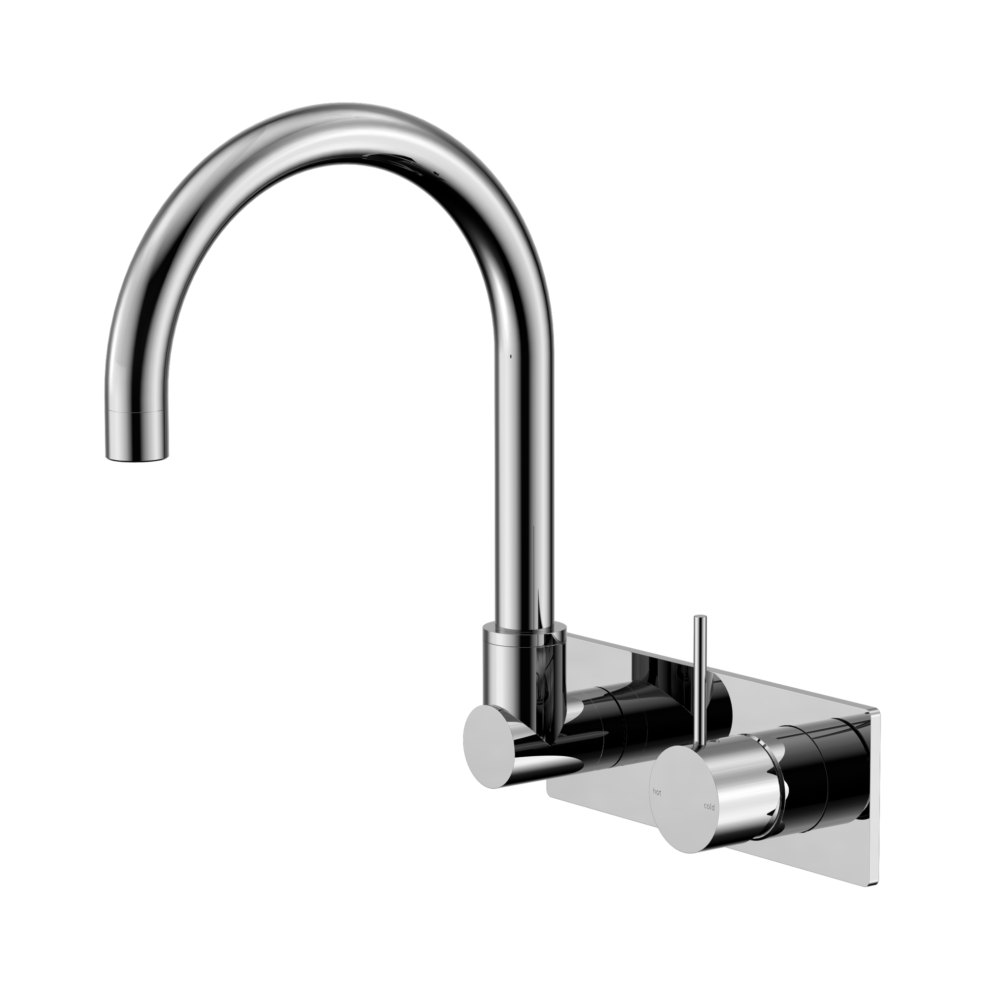 NR221910 PCH Mecca Wall Basin Bath Mixer Swivel Spout Handle Up Chrome image 1
