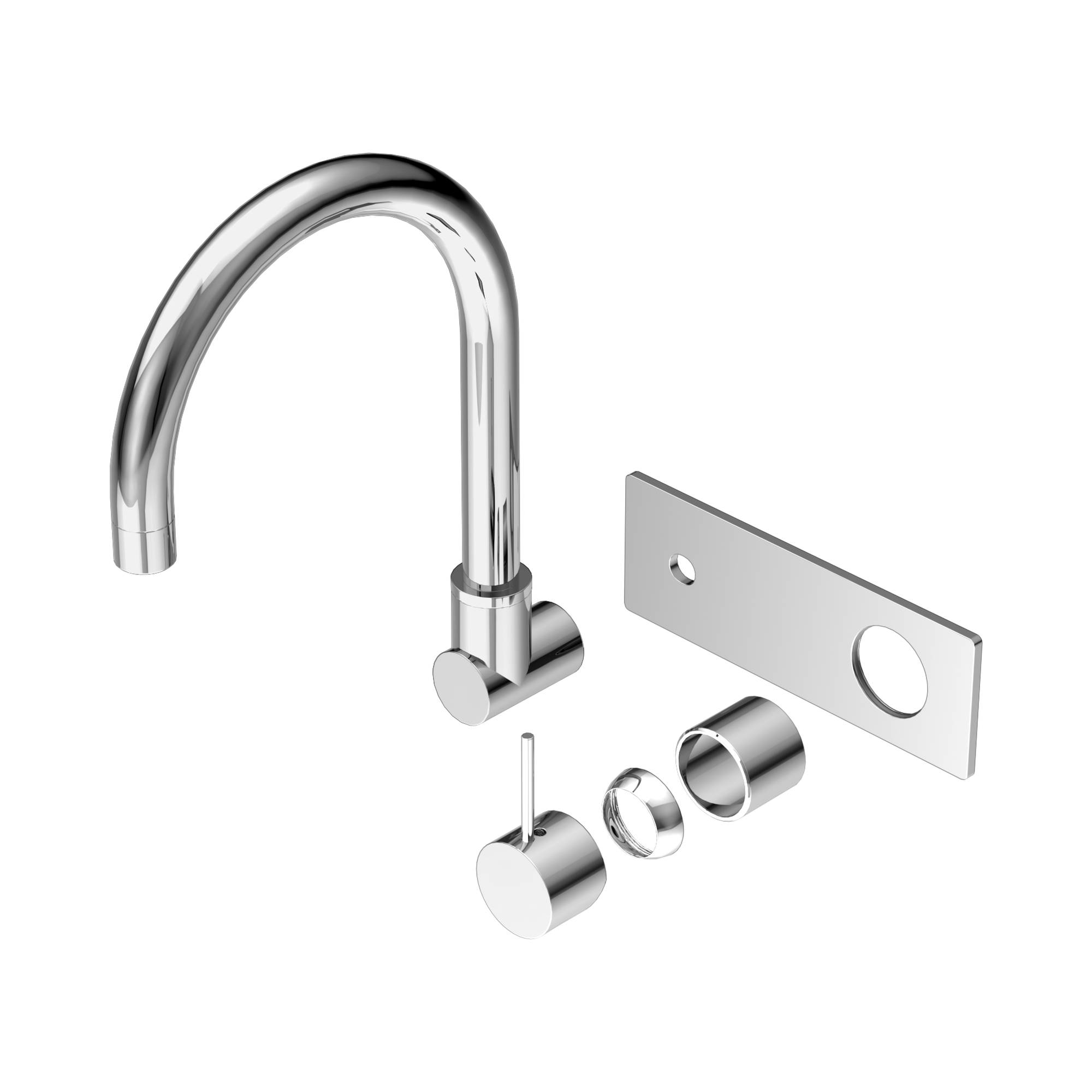 NR221910 PTCH Mecca Wall Basin Bath Mixer Swivel Spout Handle Up Trim Kits Only Chrome image 1