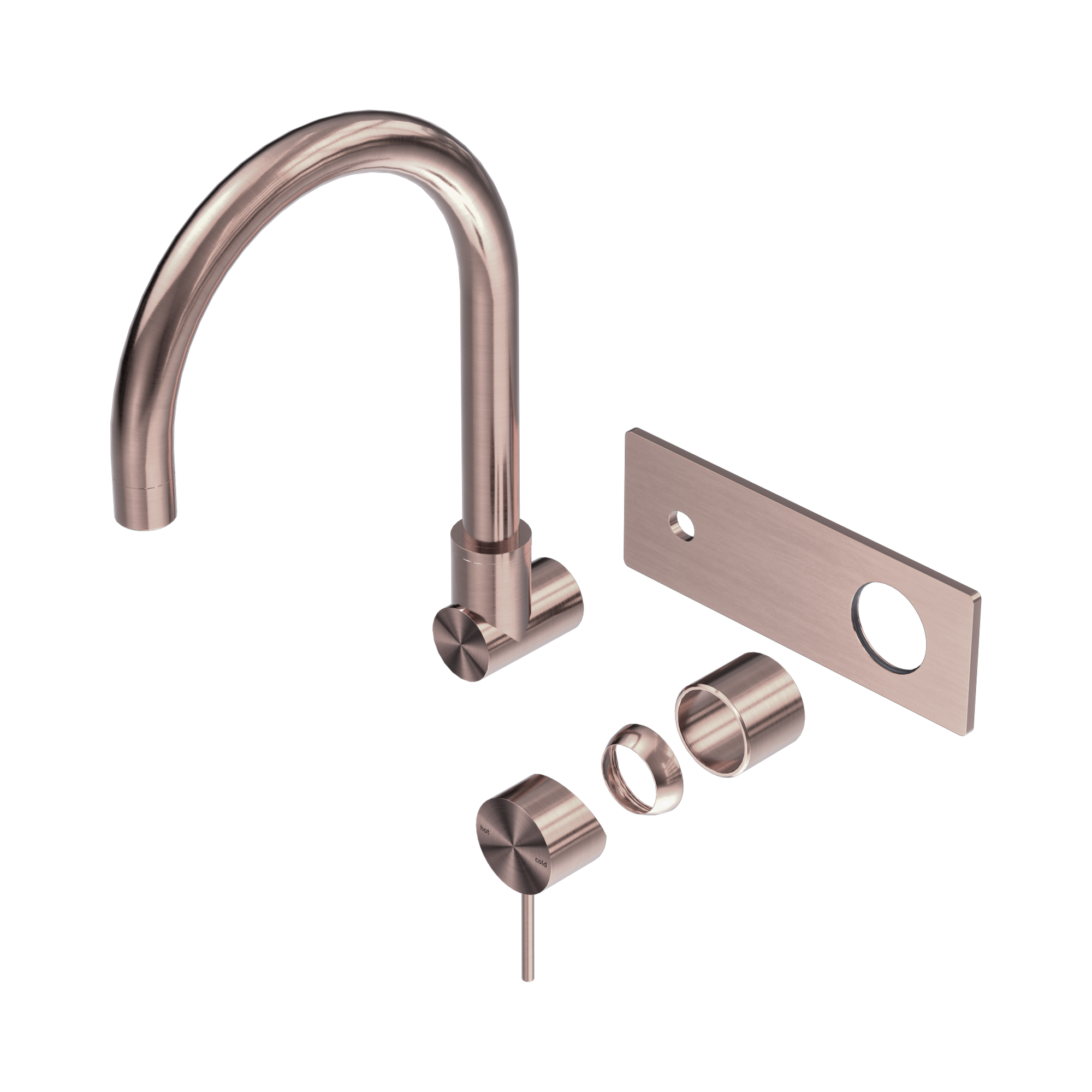 NR221910 QTBZ Mecca Wall Basin Bath Mixer Swivel Spout Trim Kits Only Brushed Bronze image 1
