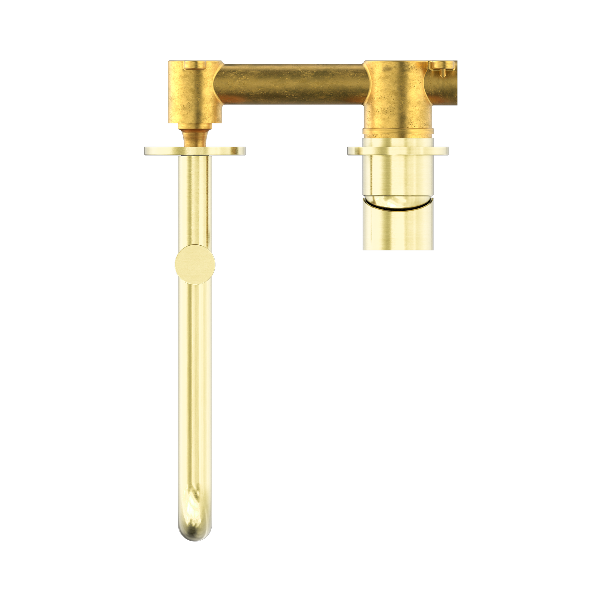 NR221910 RBG Mecca Wall Basin Bath Mixer Swivel Spout 225mm Brushed Gold image 2