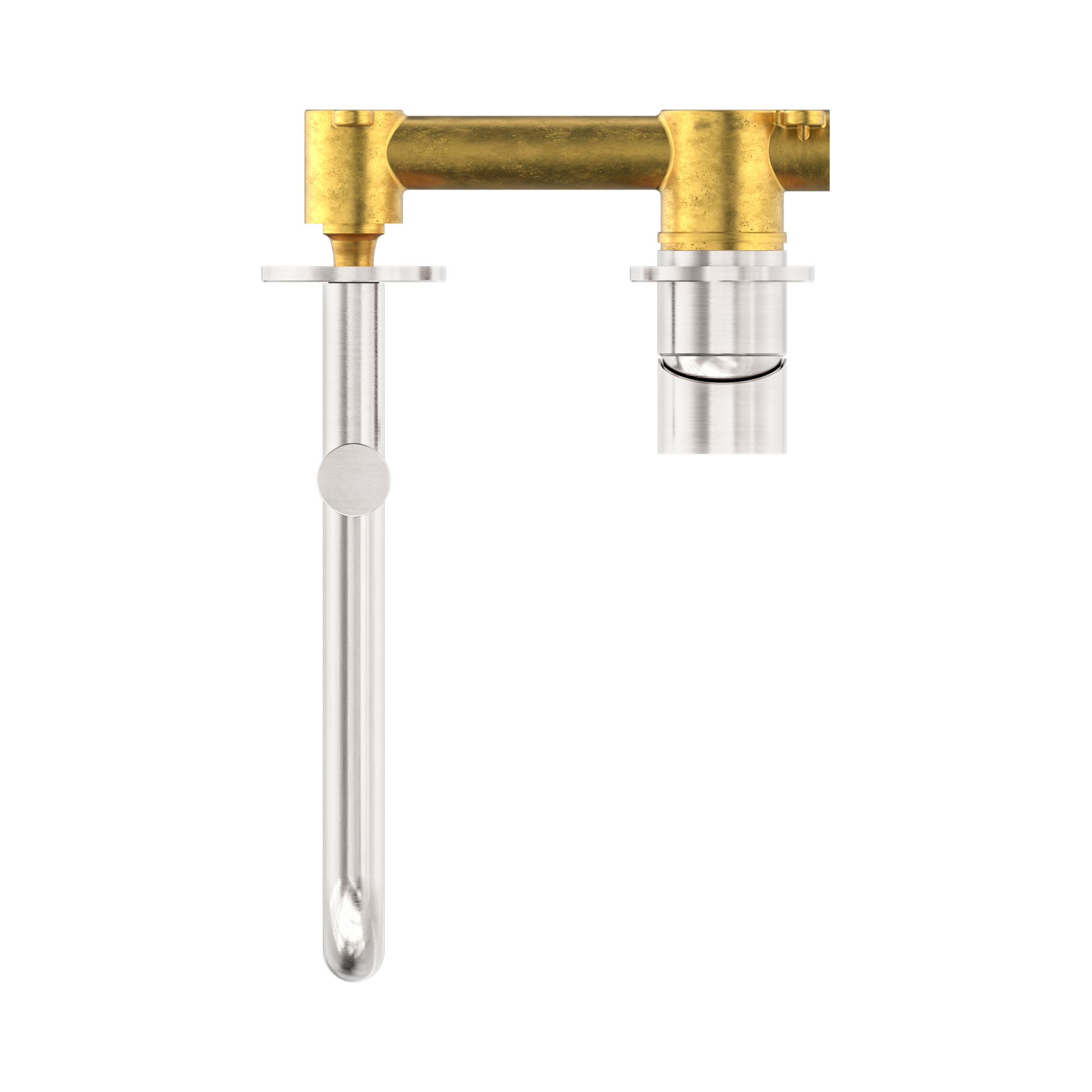 NR221910 RBN Mecca Wall Basin Bath Mixer Swivel Spout 225mm Brushed Nickel image 2