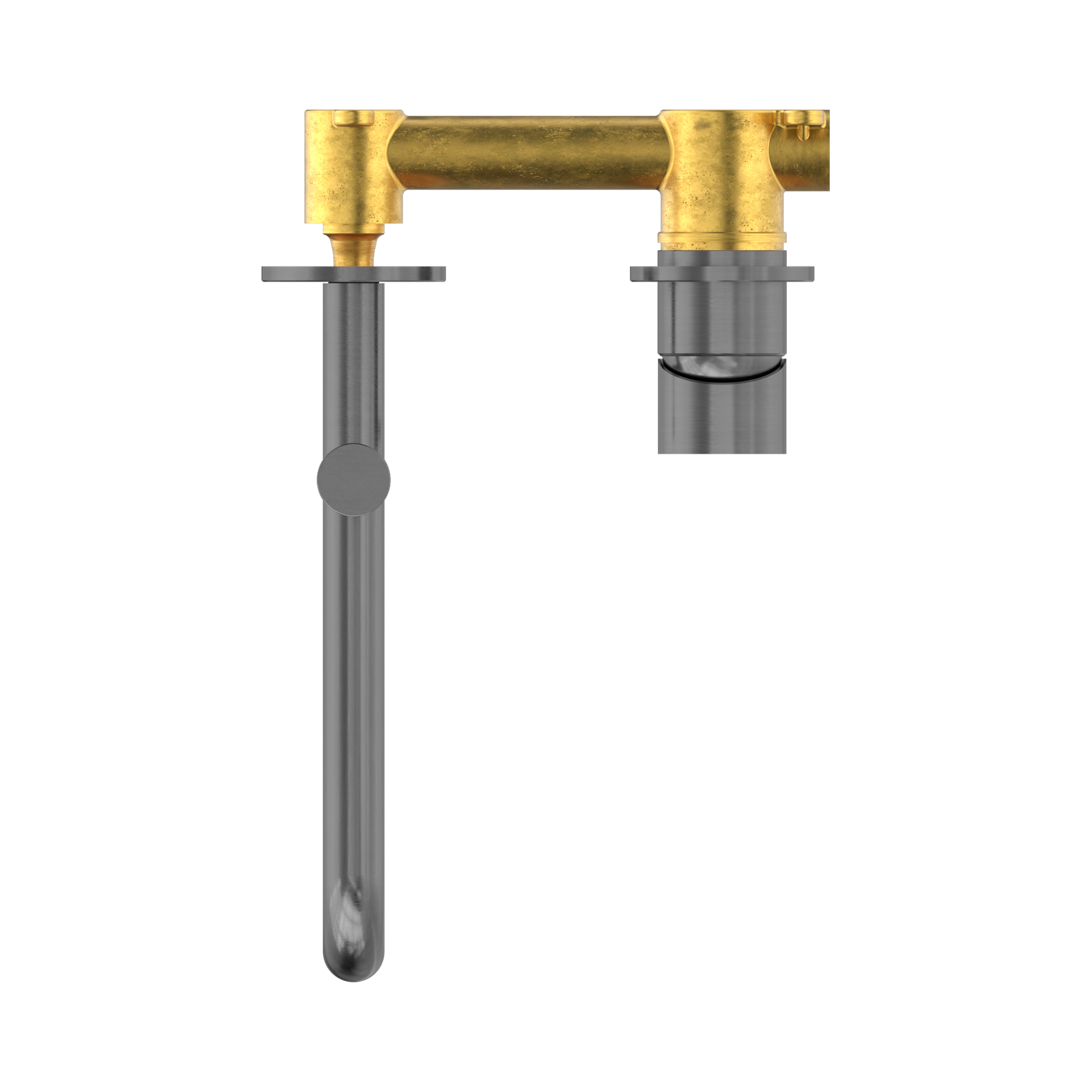 NR221910 RGM Mecca Wall Basin Bath Mixer Swivel Spout 225mm Gun Metal image 2