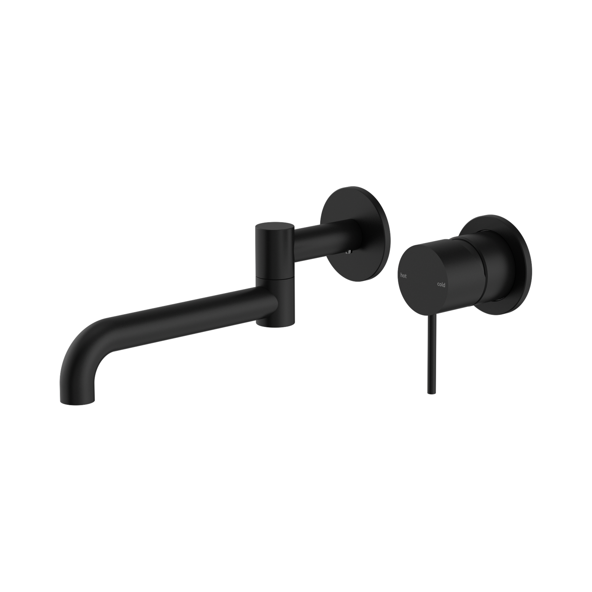 NR221910 RMB Mecca Wall Basin Bath Mixer Swivel Spout 225mm Matte Black image 1