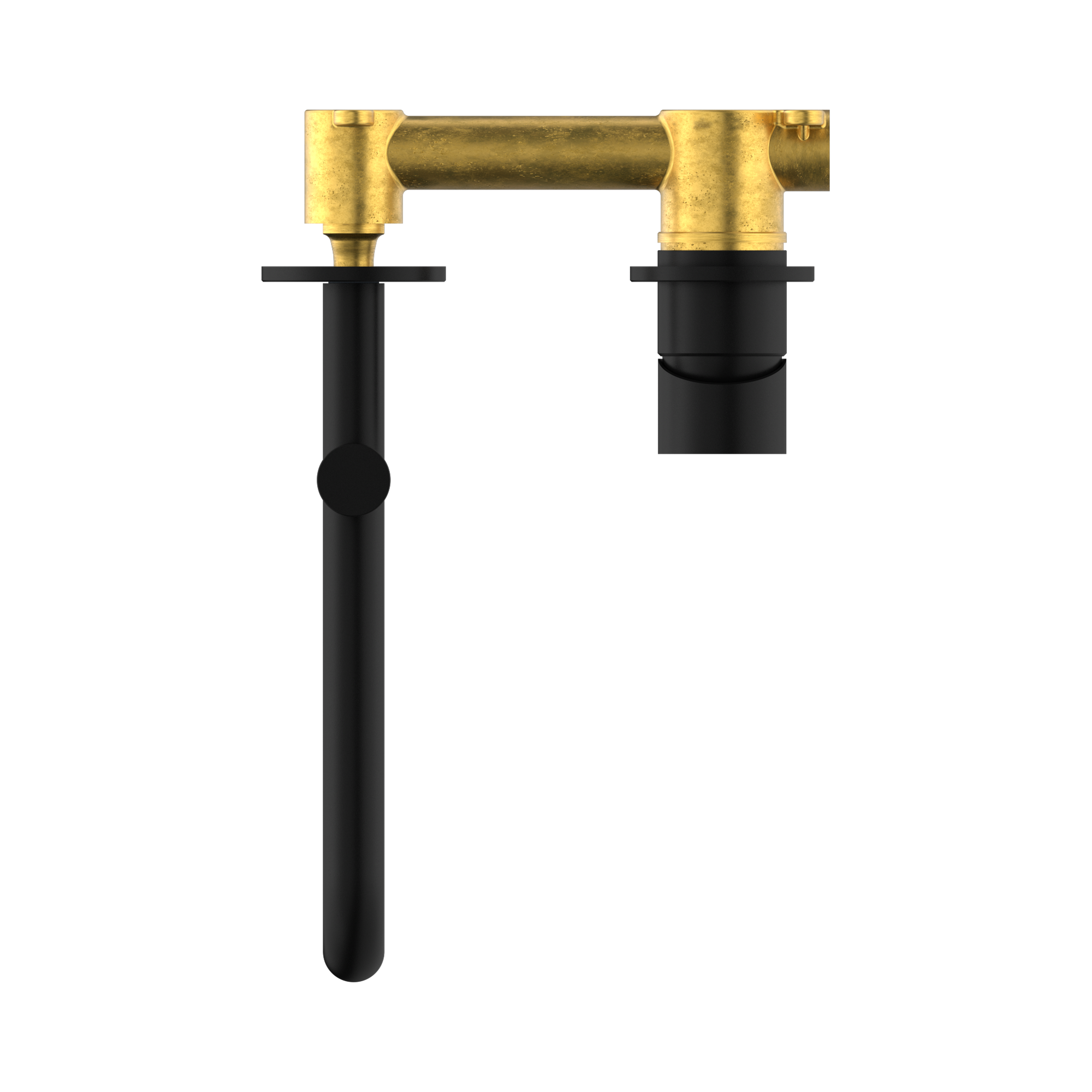 NR221910 RMB Mecca Wall Basin Bath Mixer Swivel Spout 225mm Matte Black image 2