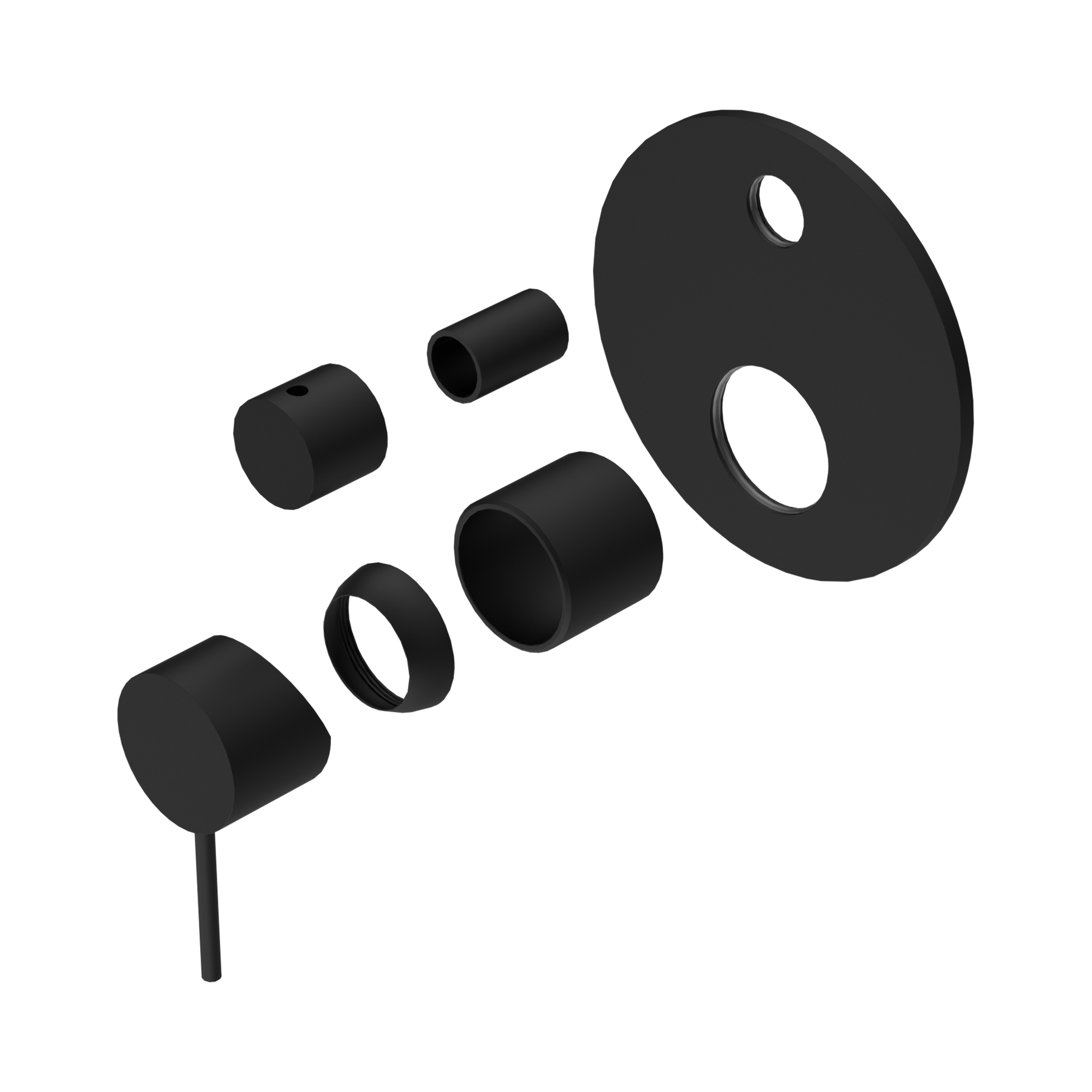 NR221911 ATMB Mecca Shower Mixer With Divertor Trim Kits Only Matte Black image 1