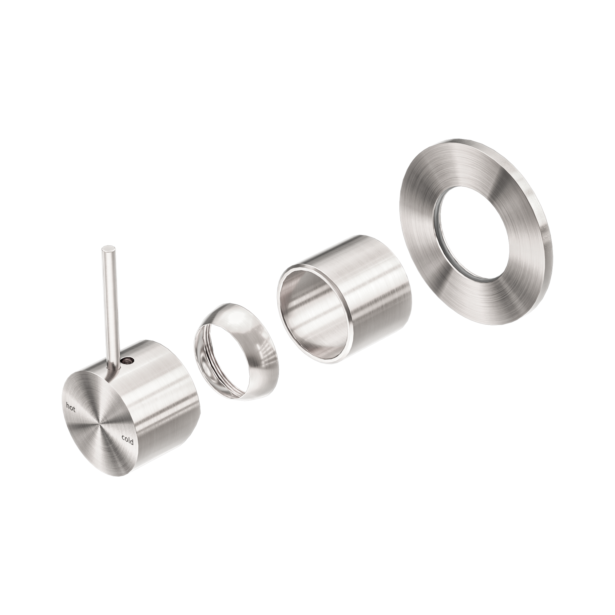 NR221911 BTBN Mecca Shower Mixer Handle Up 80mm Plate Trim Kits Only Brushed Nickel image 1