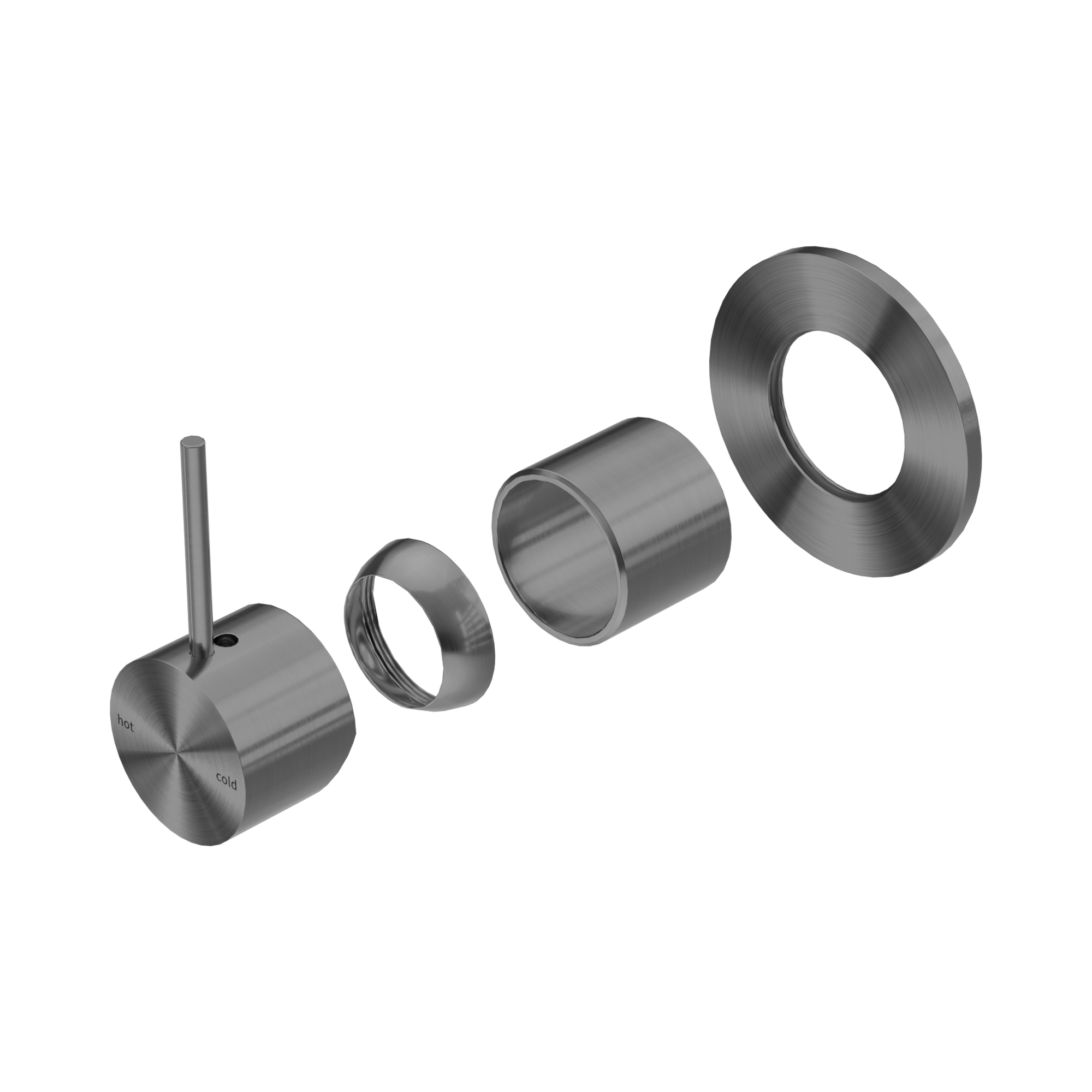 NR221911 BTGM Mecca Shower Mixer Handle Up 80mm Plate Trim Kits Only Gun Metal image 1