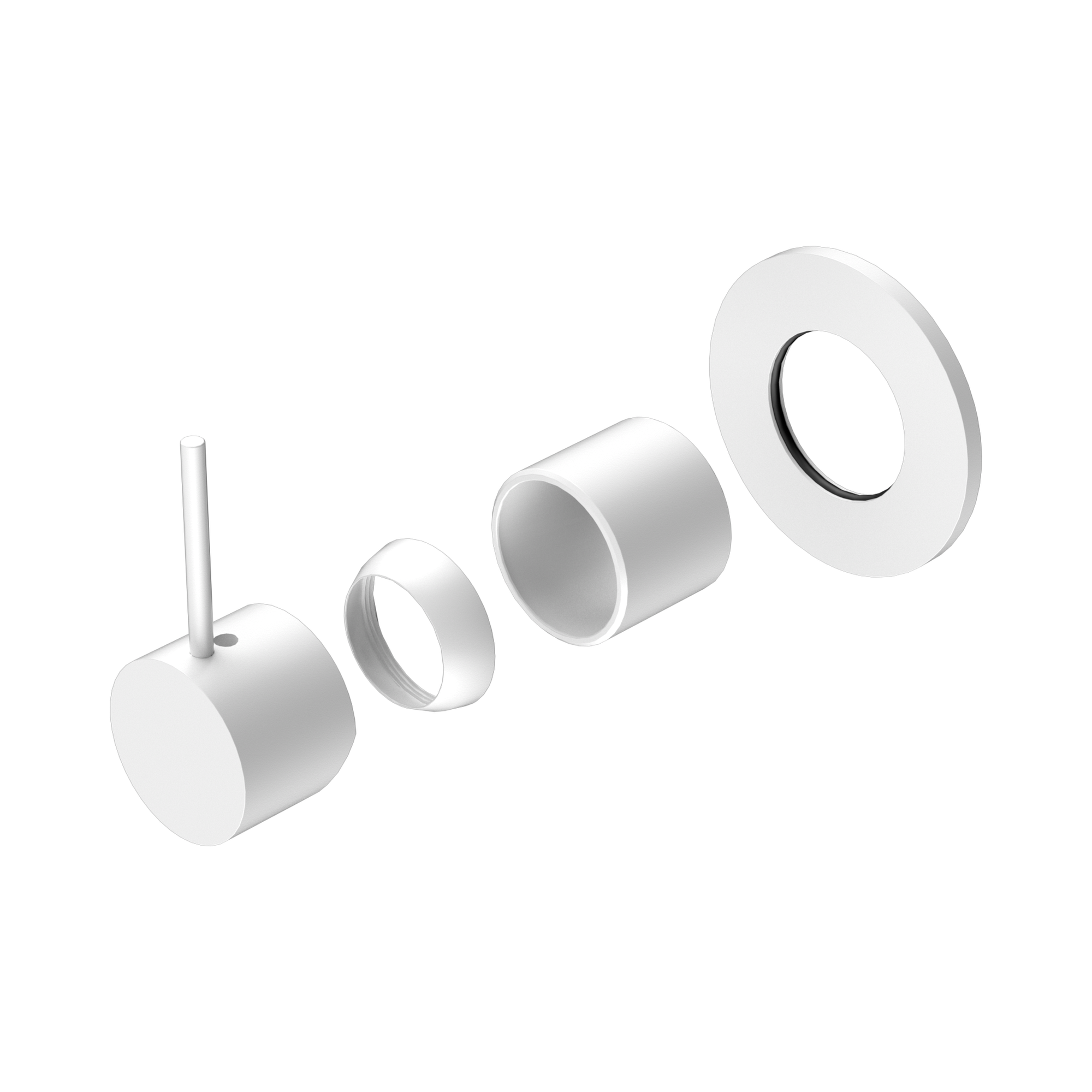 NR221911 BTMW Mecca Shower Mixer Handle Up 80mm Plate Trim Kits Only Matte White image 1