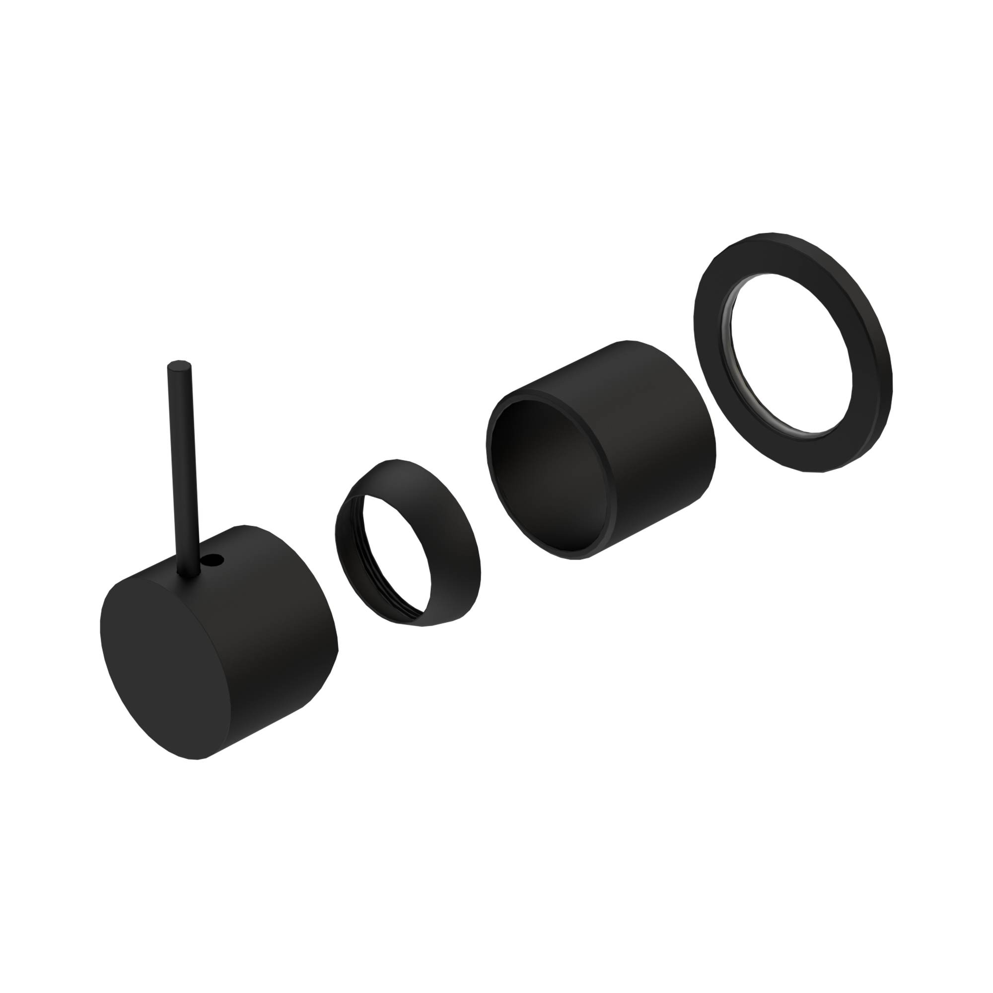 NR221911 JTMB Mecca Shower Mixer 60mm Handle Up Plate Trim Kits Only Matte Black image 1