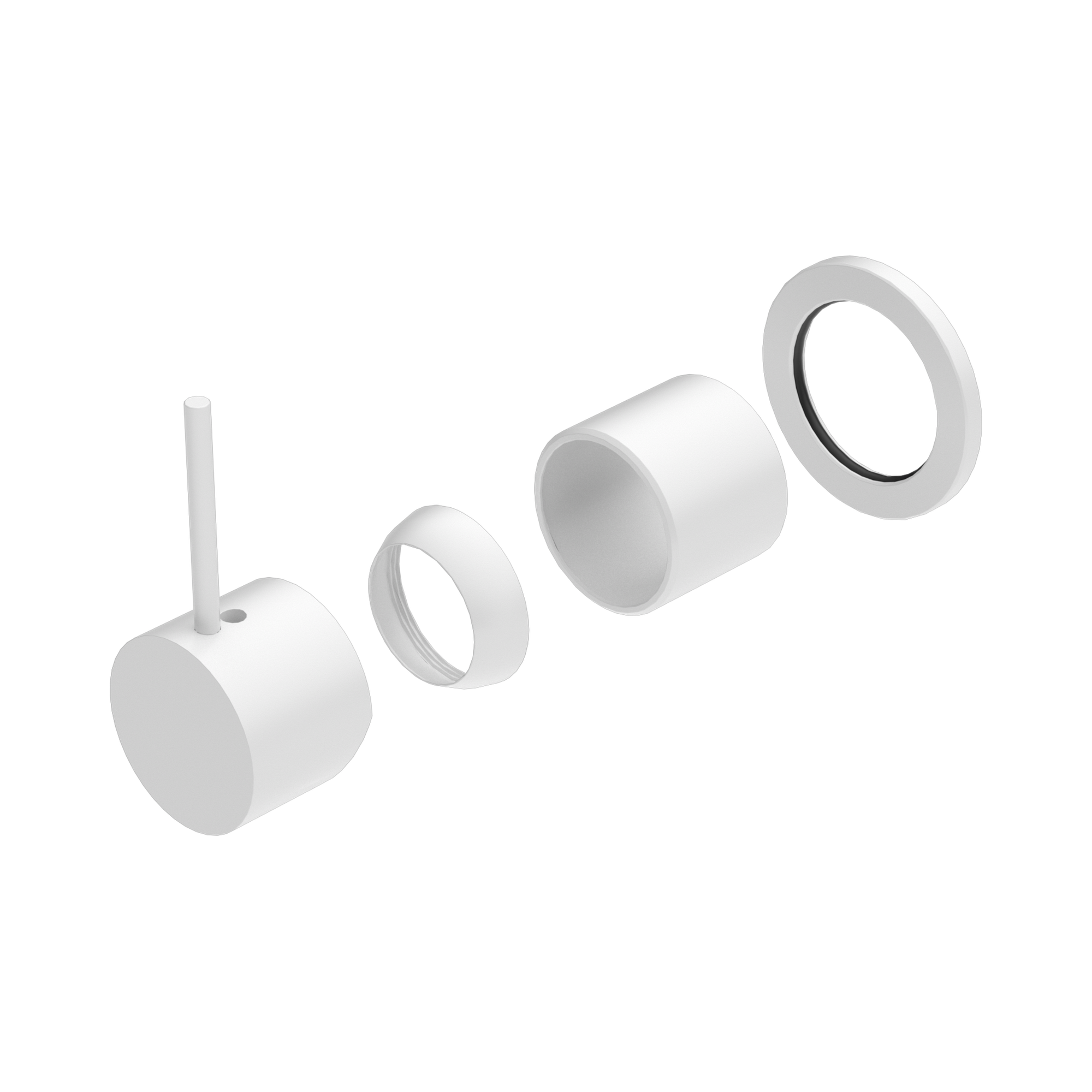 NR221911 JTMW Mecca Shower Mixer 60mm Handle Up Plate Trim Kits Only Matte White image 1