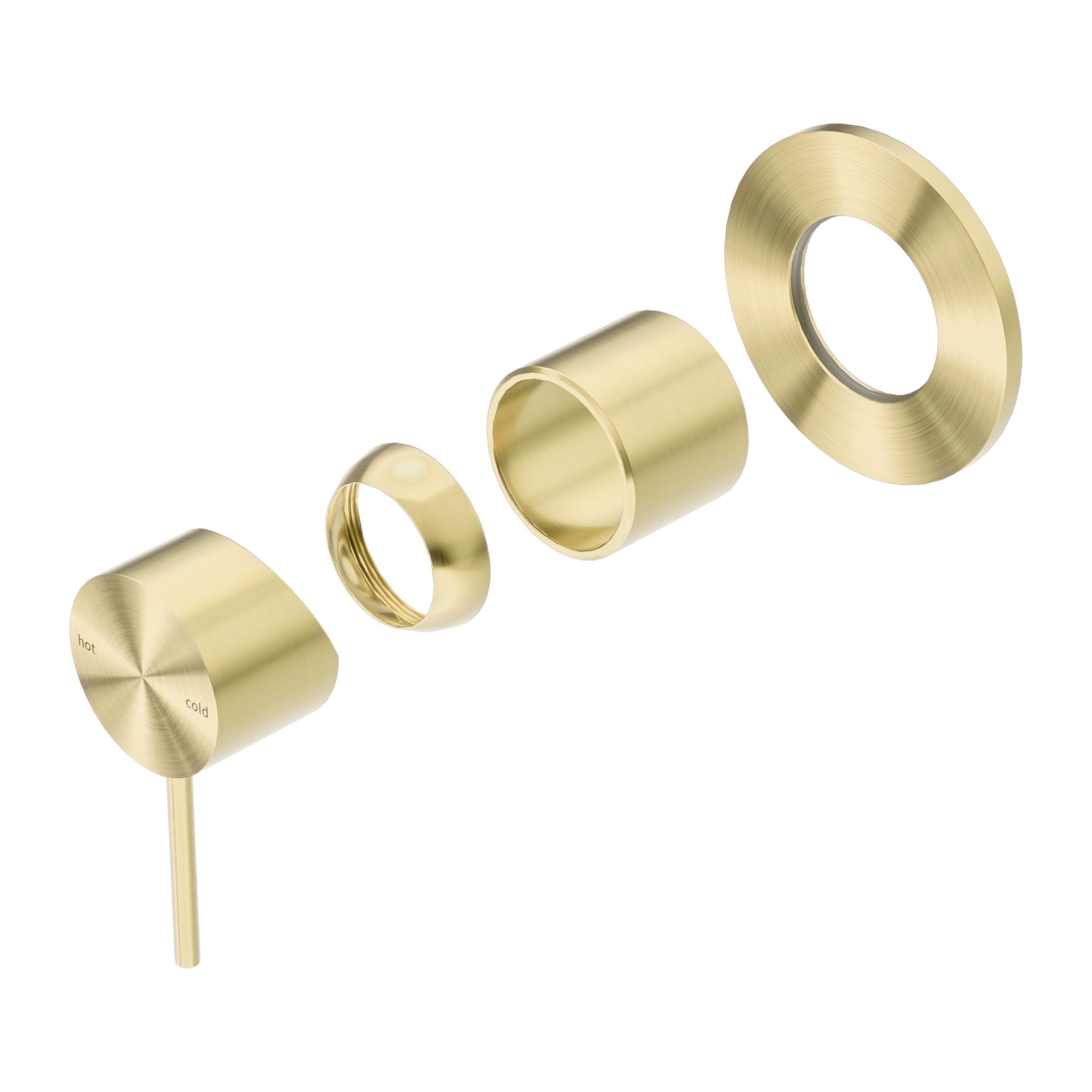 NR221911 TBG Mecca Shower Mixer 80mm Plate Trim Kits Only Brushed Gold image 1