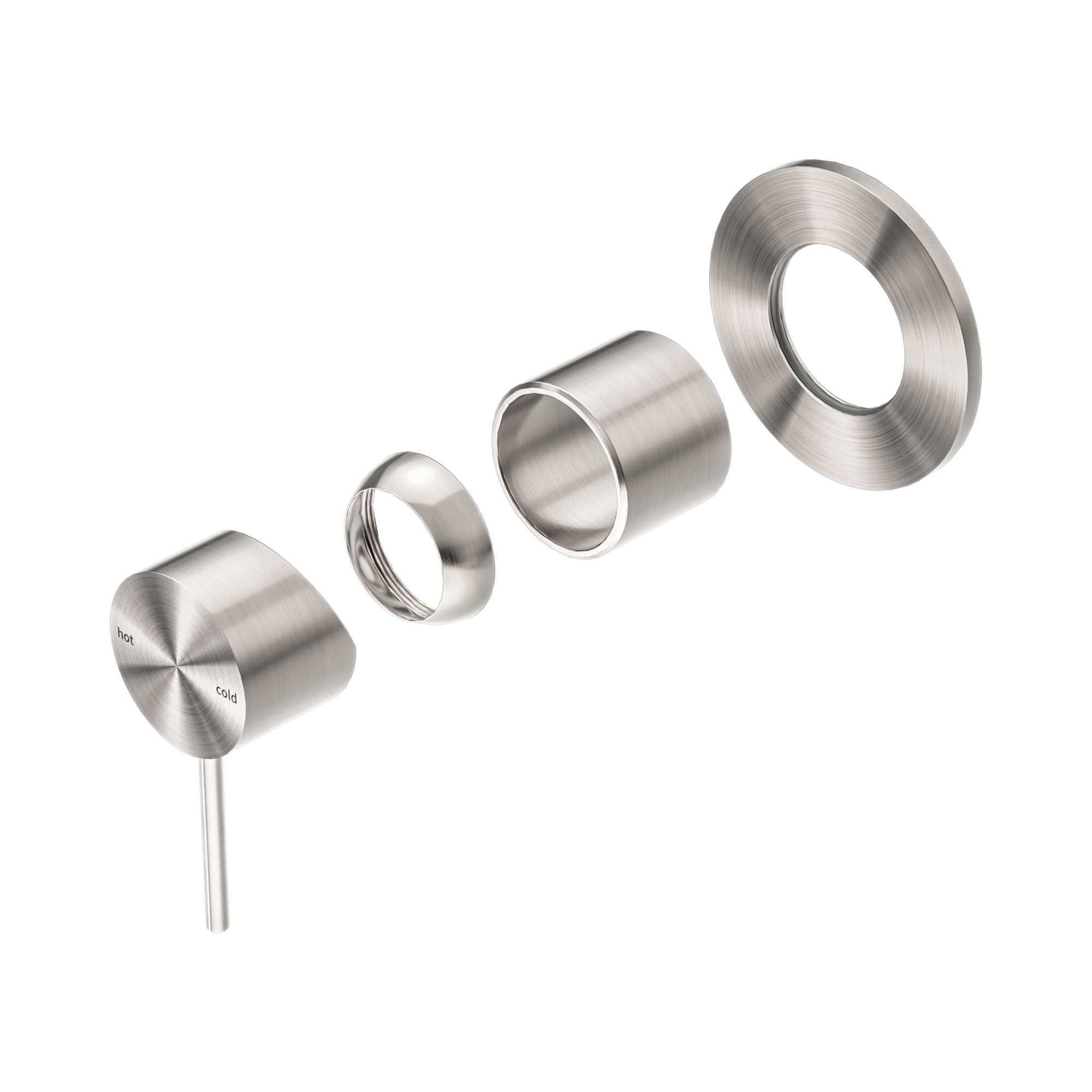 NR221911 TBN Mecca Shower Mixer 80mm Plate Trim Kits Only Brushed Nickel image 1