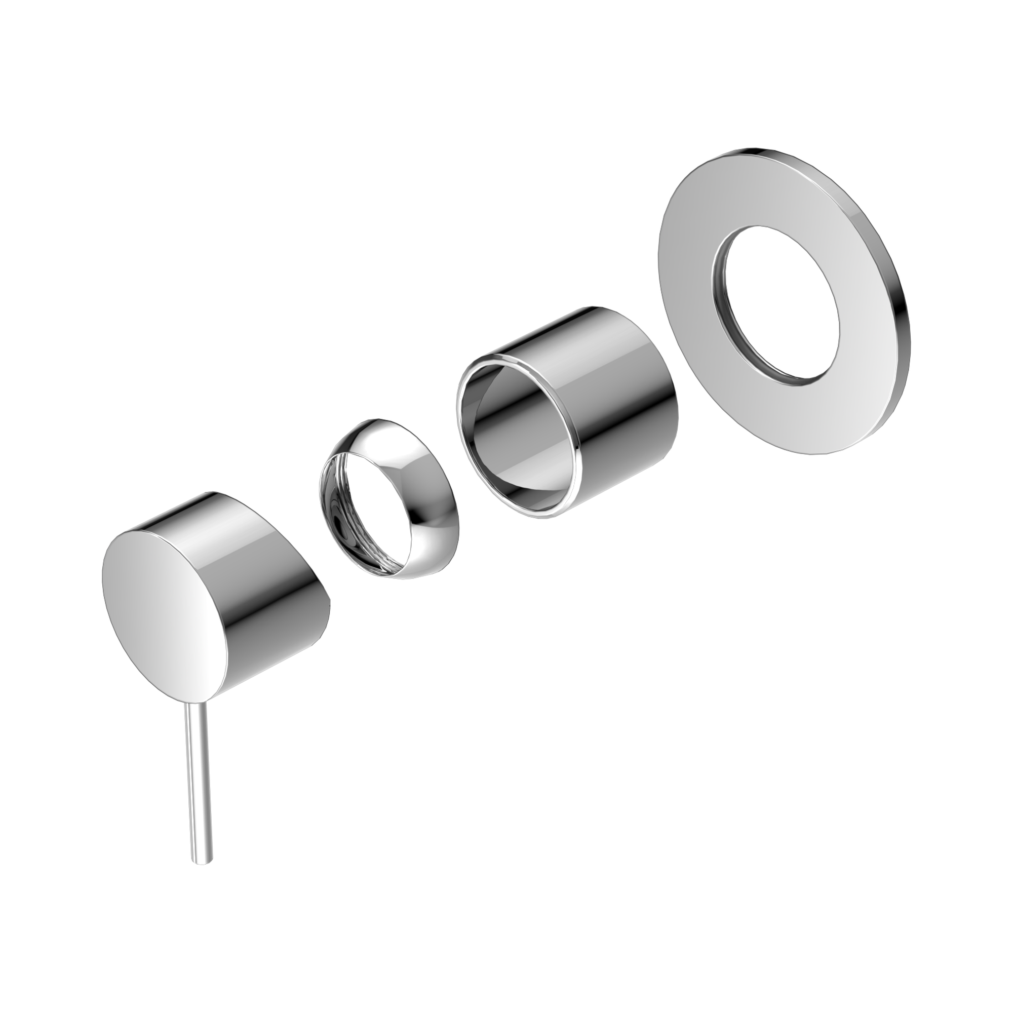 NR221911 TCH Mecca Shower Mixer 80mm Plate Trim Kits Only Chrome image 1