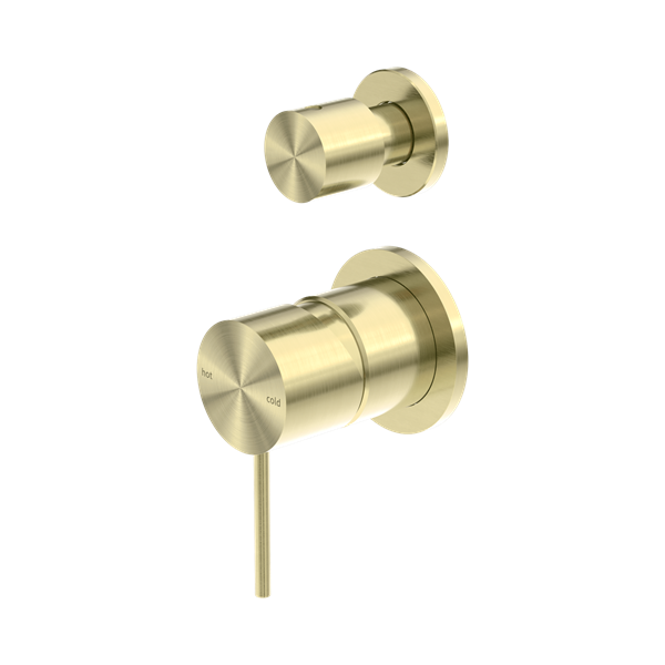 NR221911s BG Mecca Shower Mixer With Divertor Separate Back Plate Brushed Gold Thumb