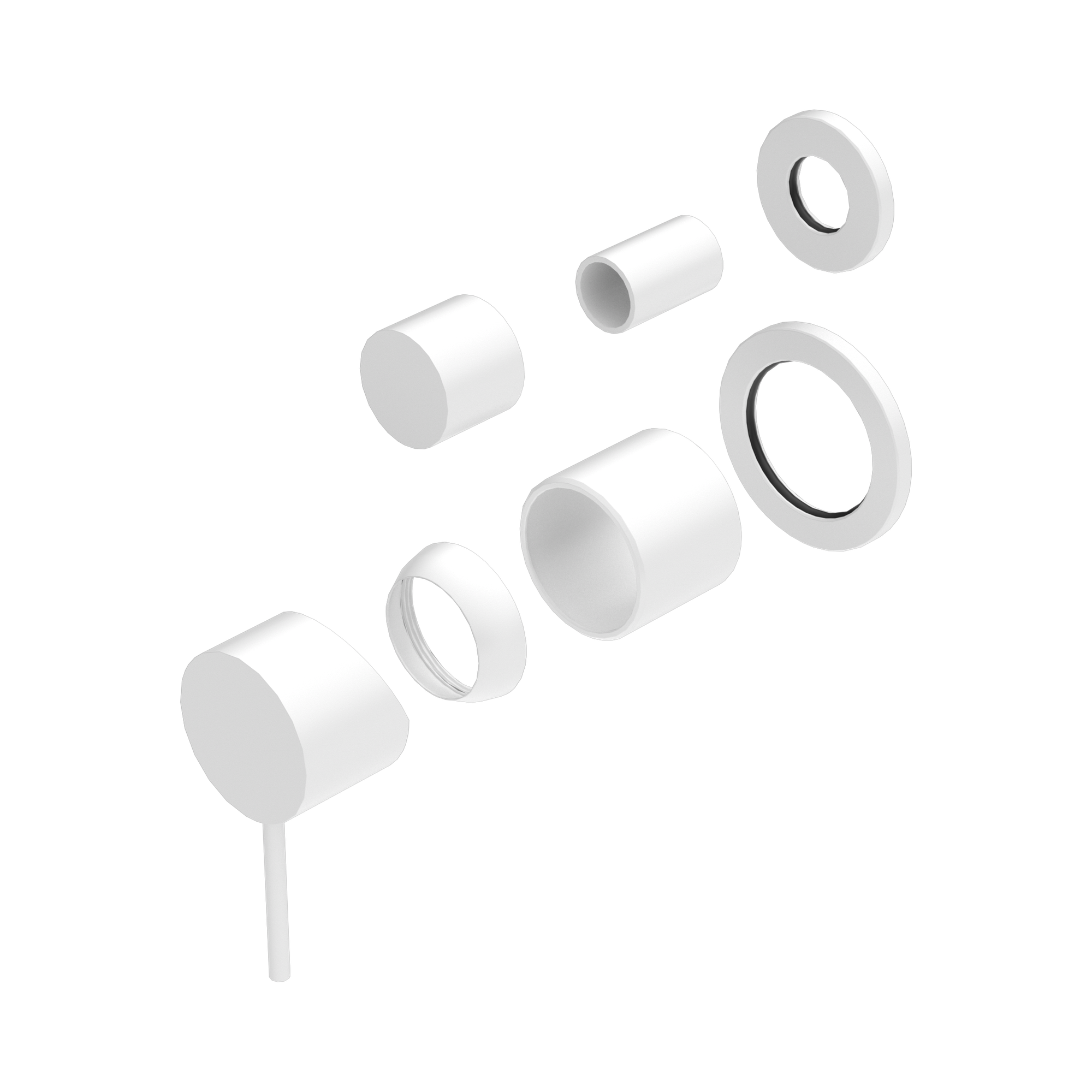 NR221911st MW Mecca Shower Mixer With Divertor Separate Back Plate Trim Kits Only Matte White image 1