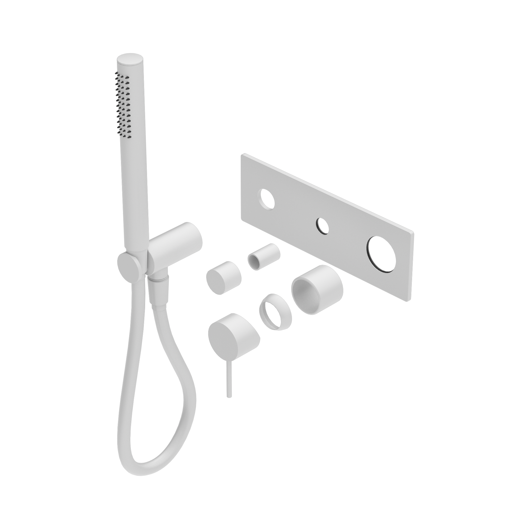 NR221912 ETMW Mecca Shower Mixer Divertor System Trim Kits Only Matte White image 1