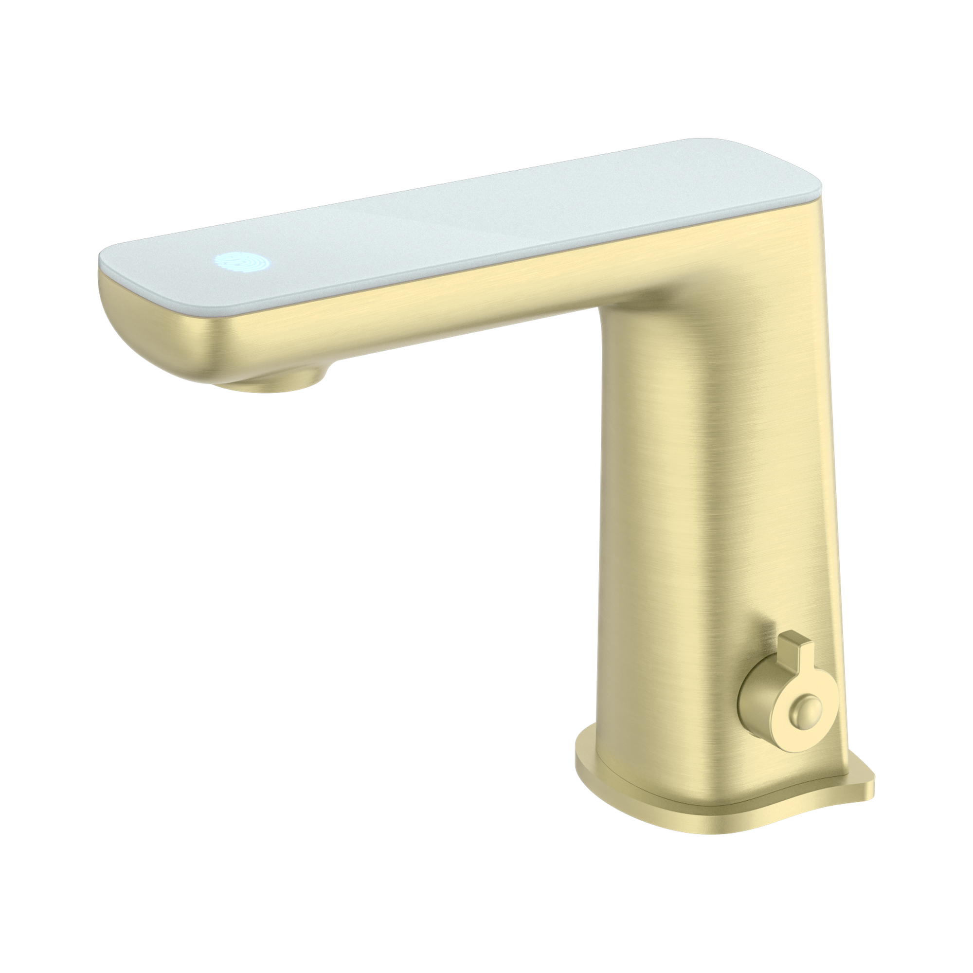 NR222102 BG Claudia Sensor Mixer With White Top Display Brushed Gold image 1