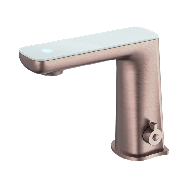 NR222102 BZ Claudia Sensor Mixer With White Top Display Brushed Bronze Thumb