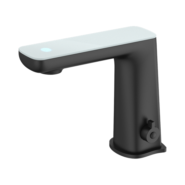 NR222102 MB Claudia Sensor Mixer With White Top Display Matte Black Thumb