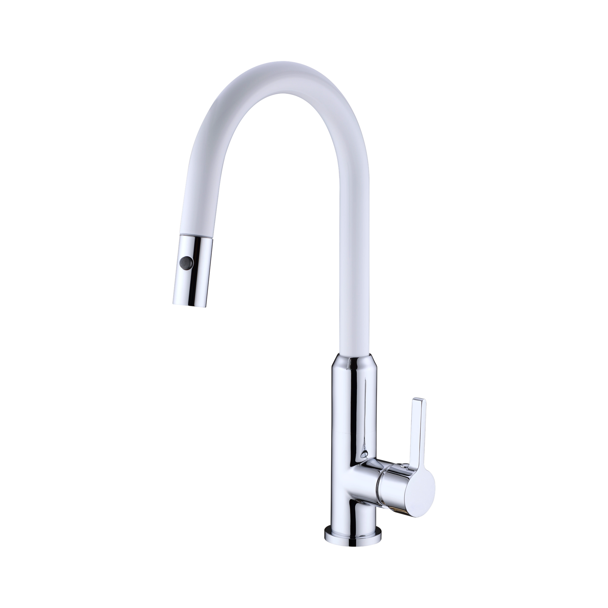 NR231708 CW Pearl Pull Out Sink Mixer With Vegie Spray Function Chrome White image 1