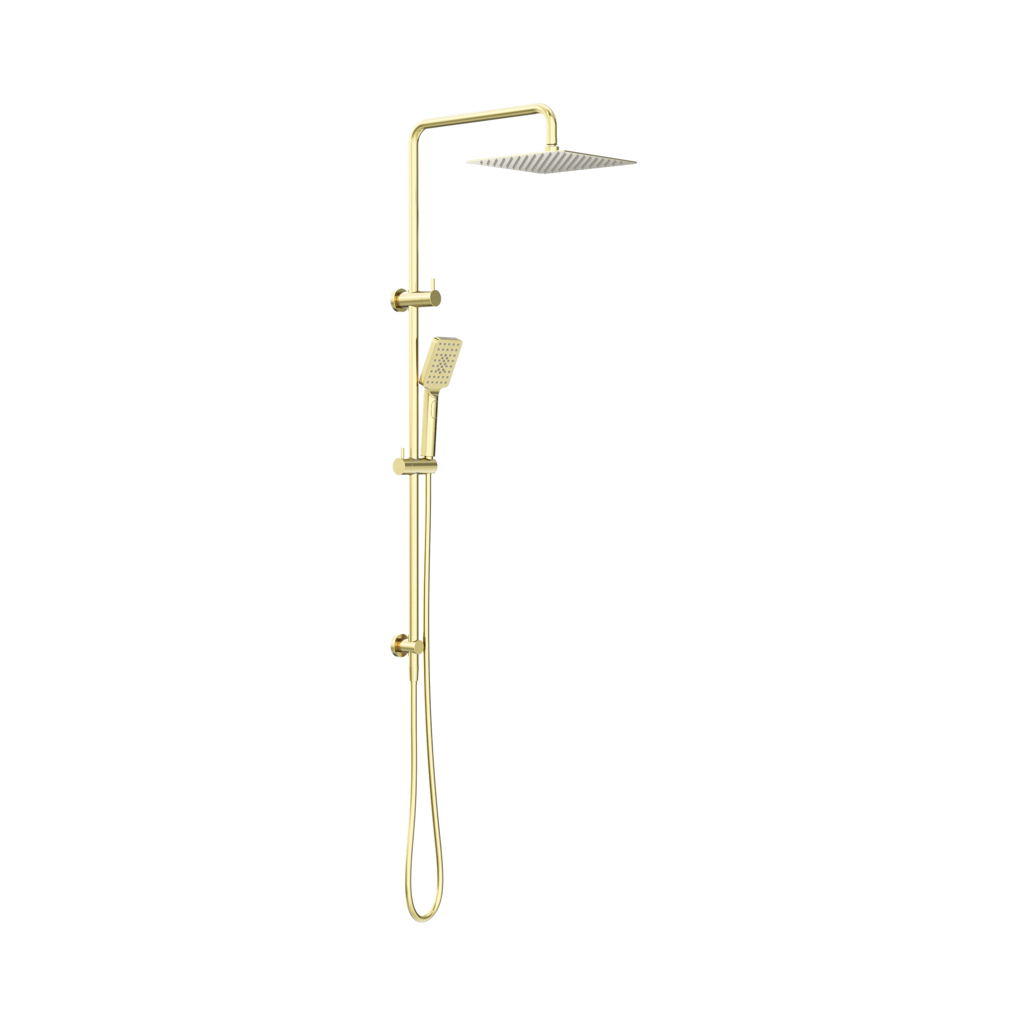 NR232105 EBG Square Project Twin Shower Brushed Gold image 1