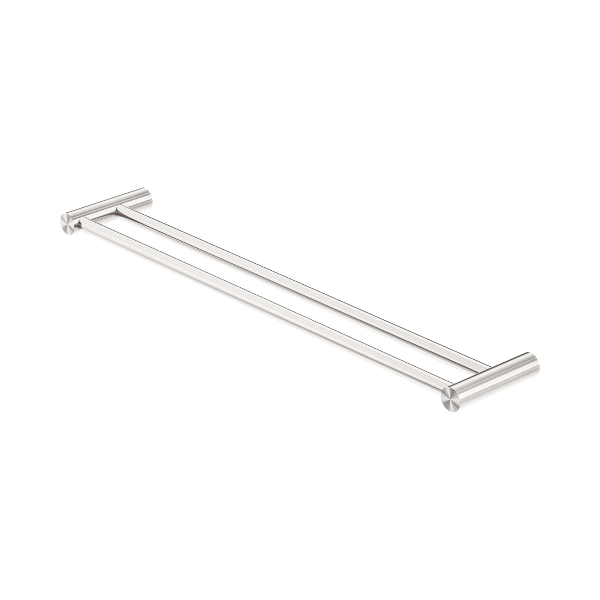 NR2324d BN New Mecca Double Towel Rail 600mm Brushed Nickel image 1