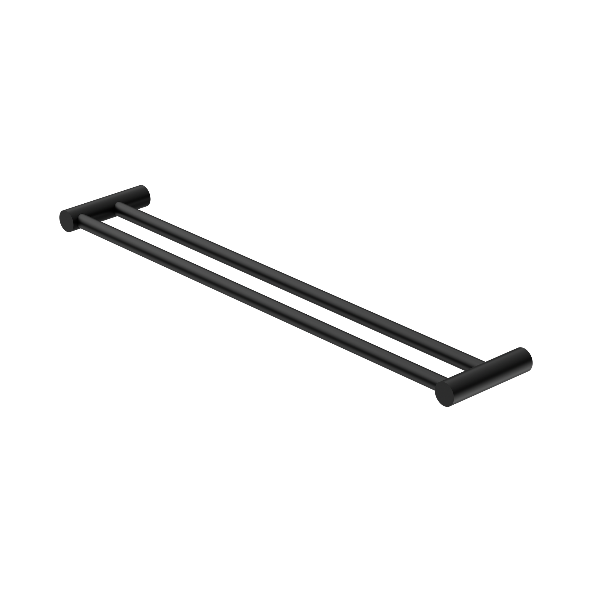 NR2324d MB New Mecca Double Towel Rail 600mm Matte Black image 1