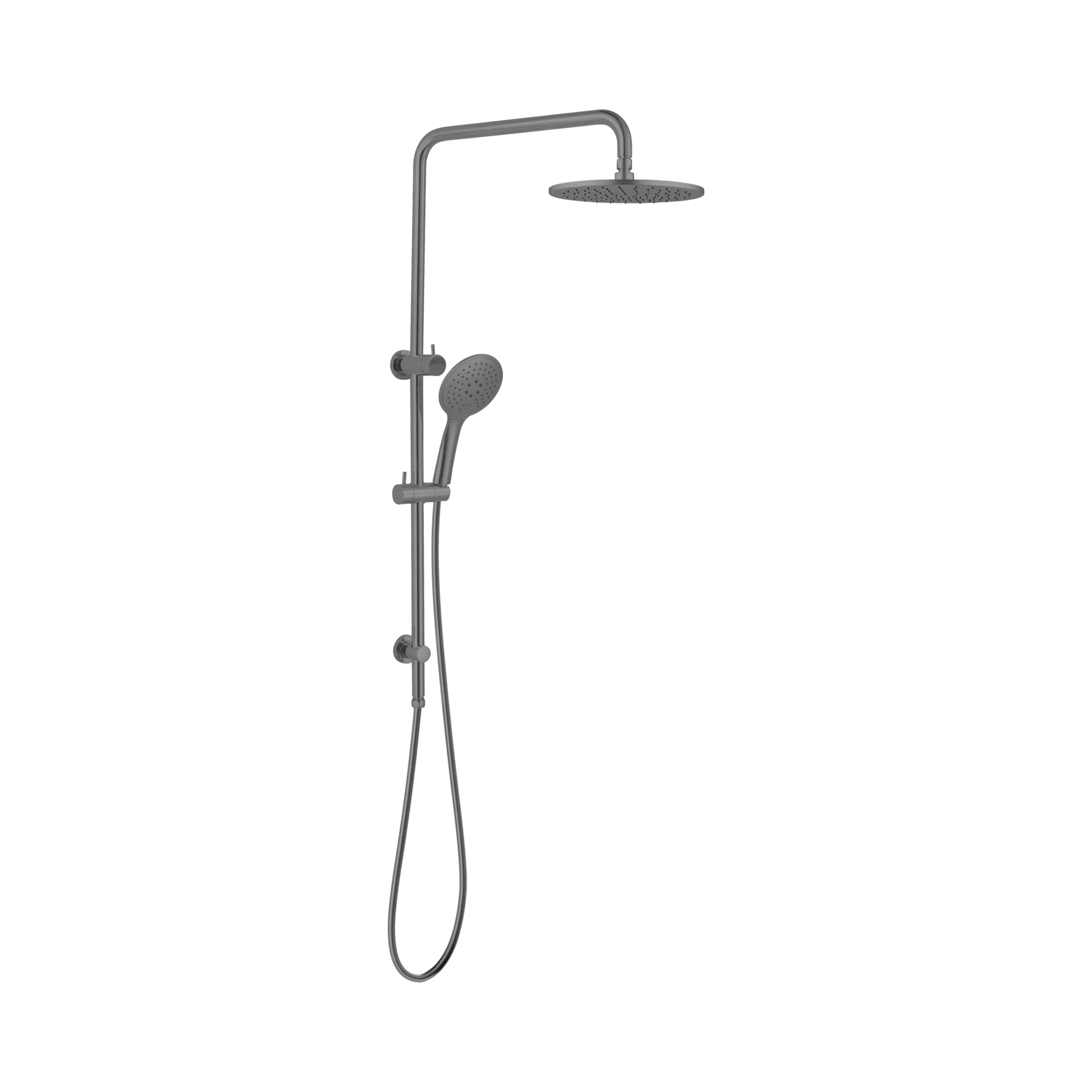 NR250805a GM Round Twin Shower Gun Metal image 1