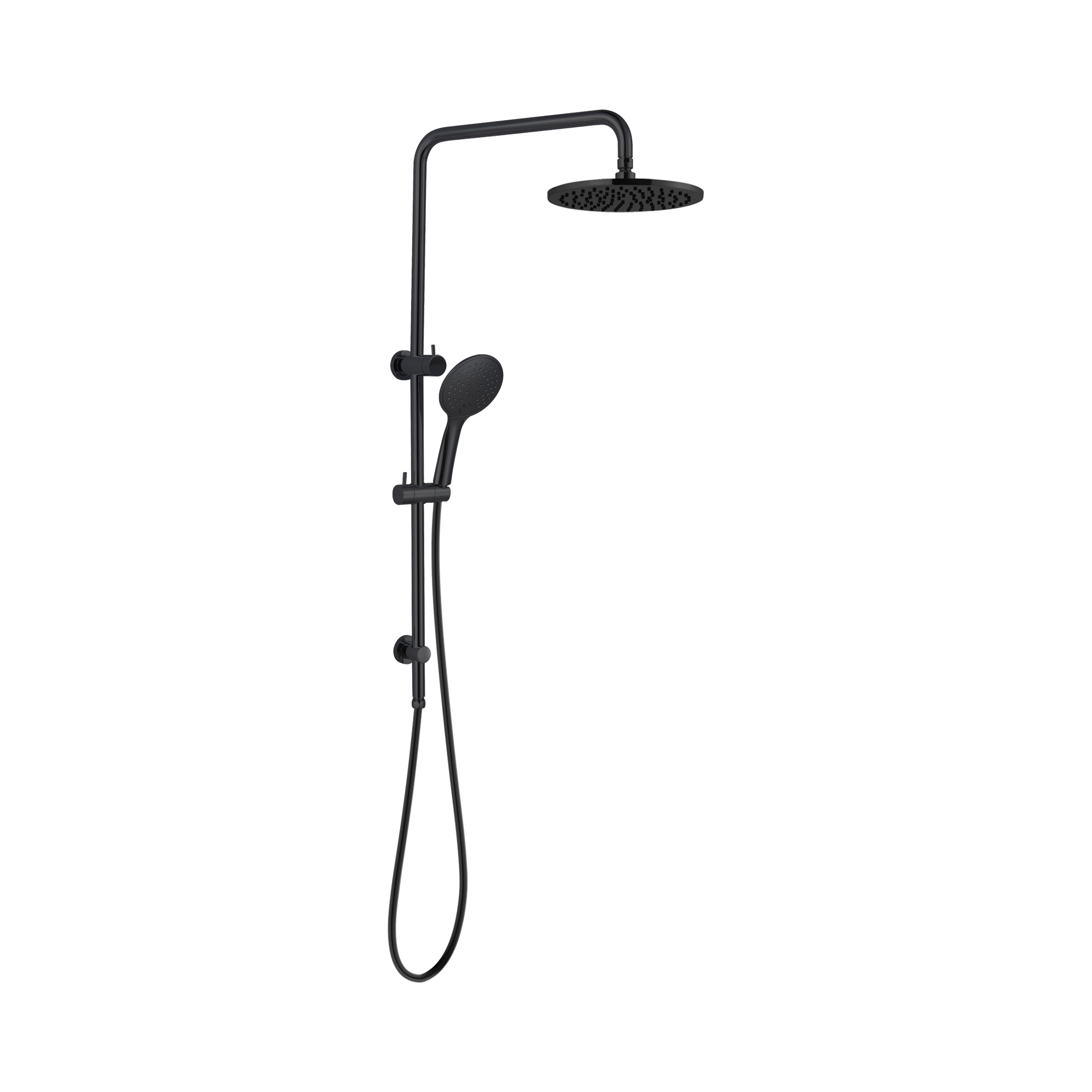 NR250805a MB Round Twin Shower Matte Black image 1